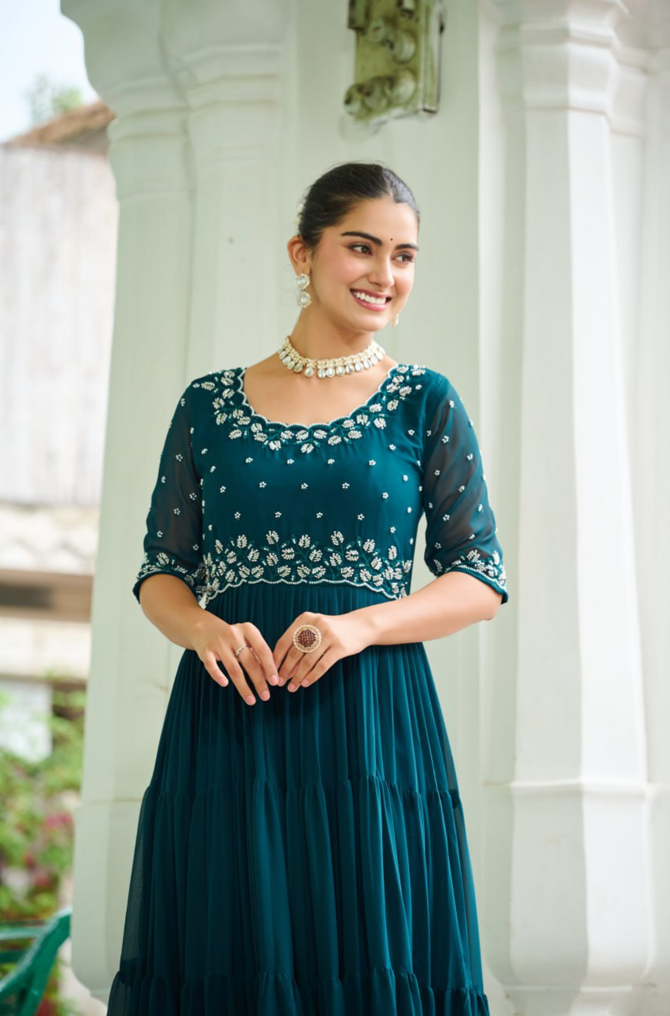 Premium Designer Embroidered Anarkali Gown for Women