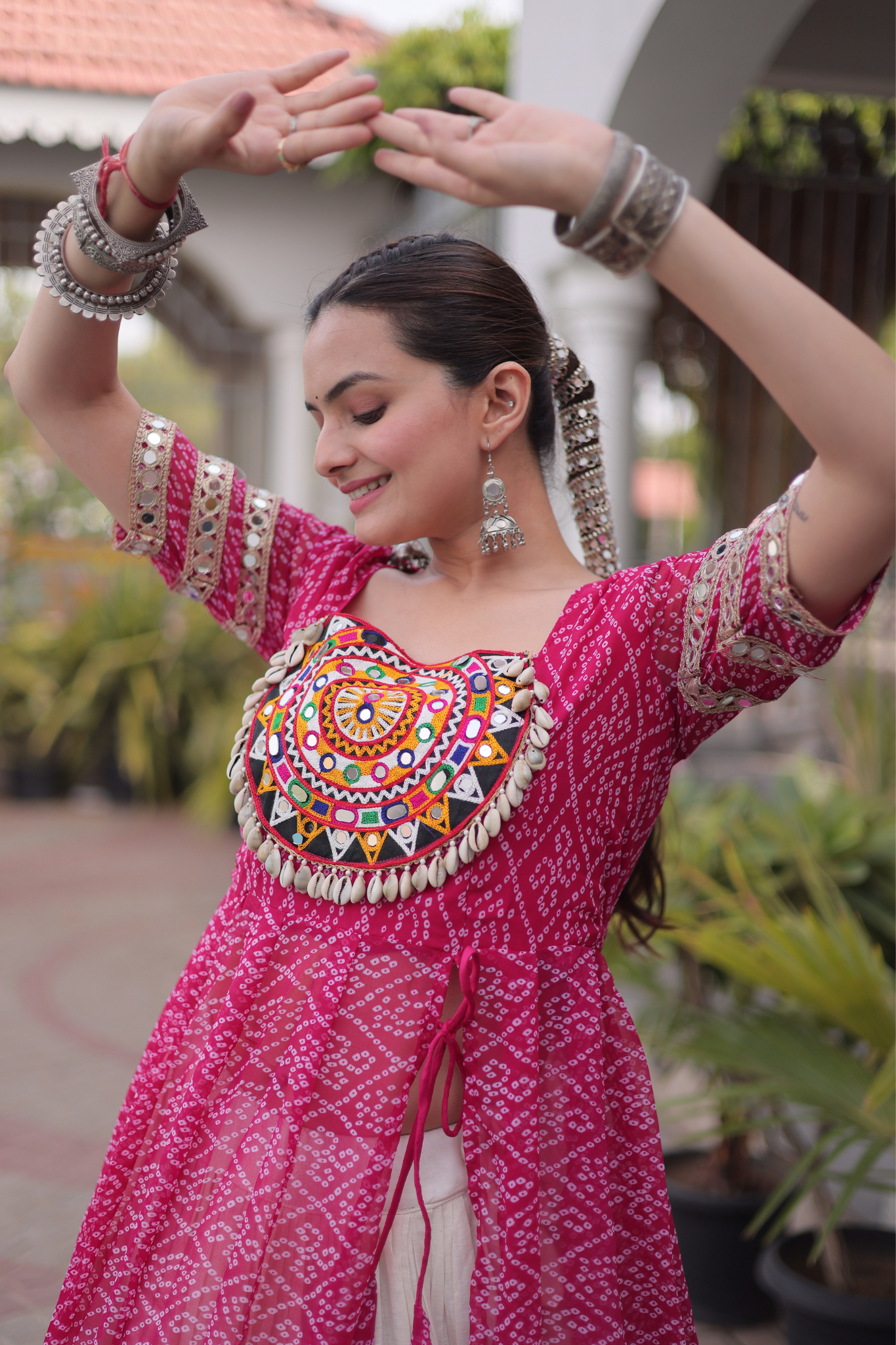 Women's Printed Anarkali Gown with Sharara | Traditional Ethnic Party Wear