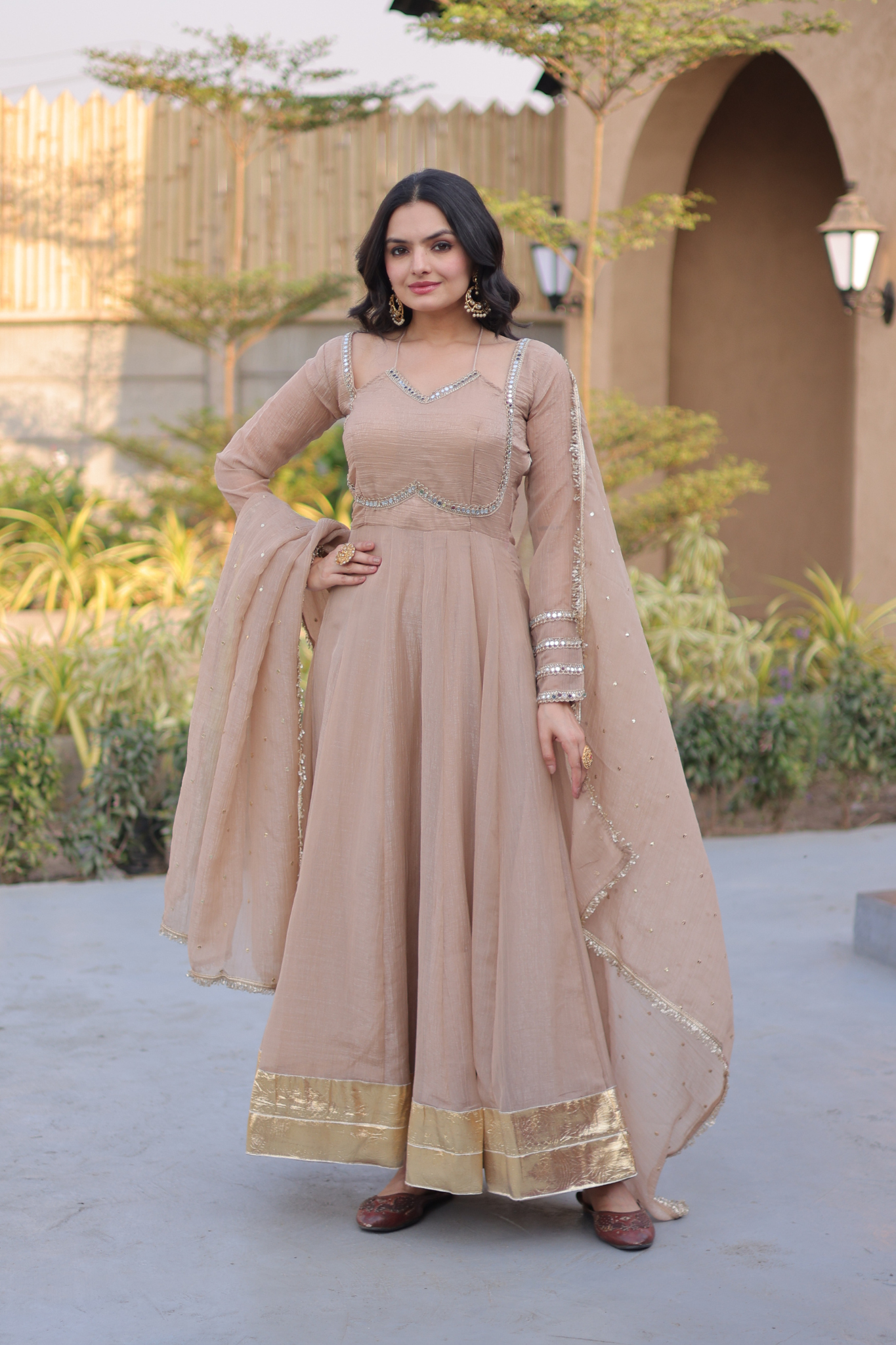 Women's Designer Anarkali Suit Set with Dupatta