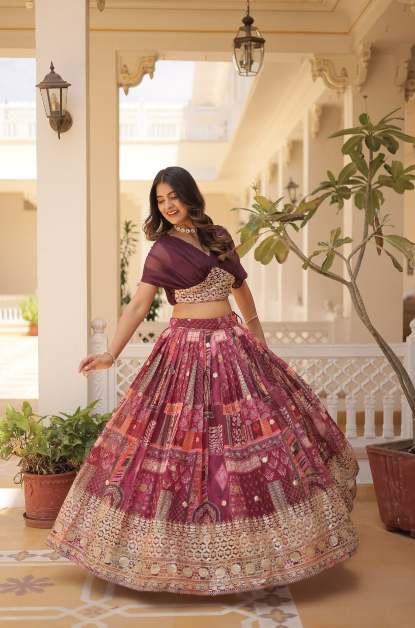 Designer Printed Lehenga Choli for Women with Dupatta