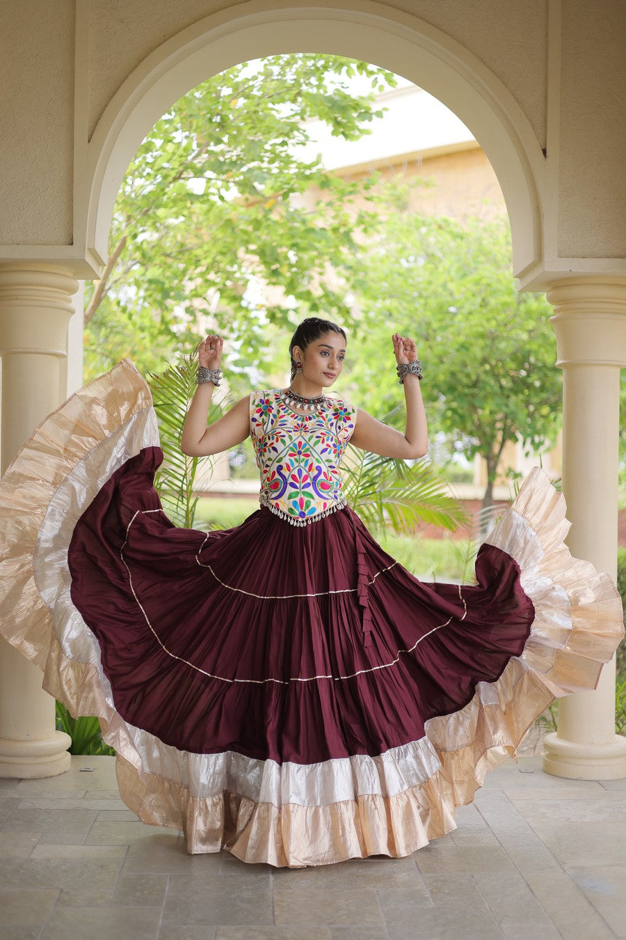 Women’s Designer Embroidered Lehenga Choli Set | Ethnic Flared Skirt with Traditional Blouse | Wedding & Festive Wear