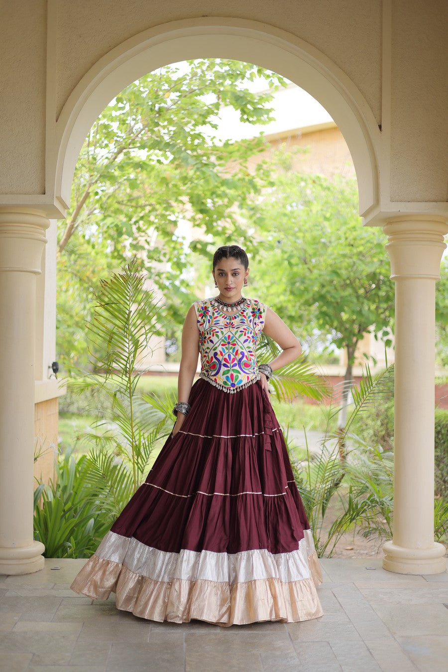Women’s Designer Embroidered Lehenga Choli Set | Ethnic Flared Skirt with Traditional Blouse | Wedding & Festive Wear