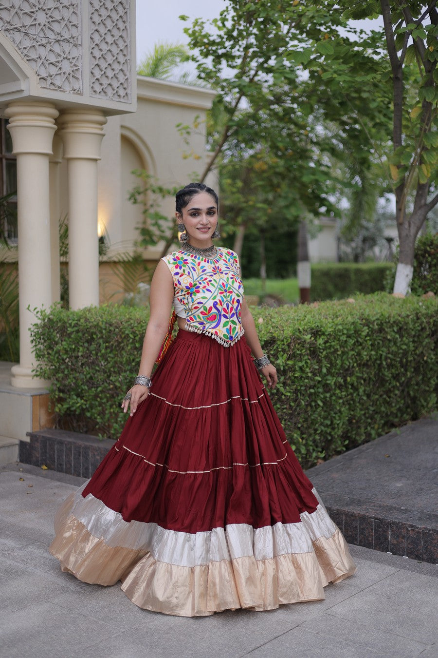 Women’s Designer Embroidered Lehenga Choli Set | Ethnic Flared Skirt with Traditional Blouse | Wedding & Festive Wear