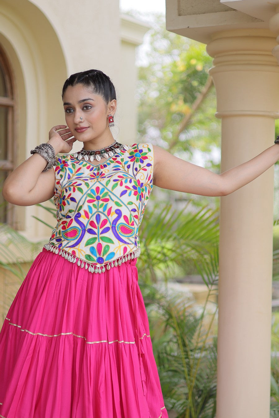 Women’s Designer Embroidered Lehenga Choli Set | Ethnic Flared Skirt with Traditional Blouse | Wedding & Festive Wear