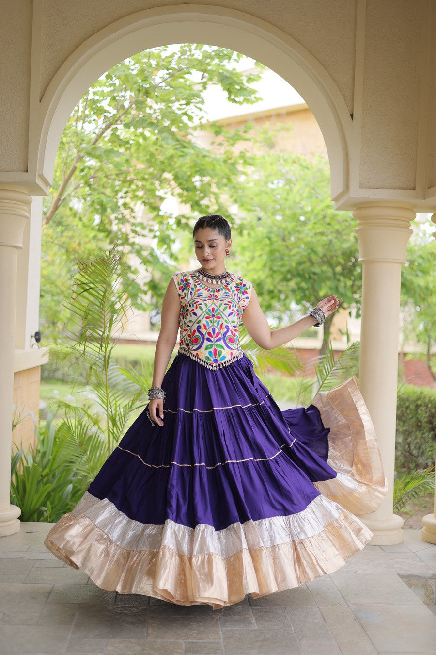 Women’s Designer Embroidered Lehenga Choli Set | Ethnic Flared Skirt with Traditional Blouse | Wedding & Festive Wear