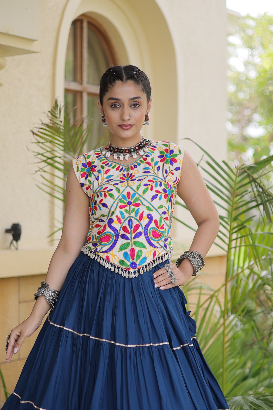 Women’s Designer Embroidered Lehenga Choli Set | Ethnic Flared Skirt with Traditional Blouse | Wedding & Festive Wear