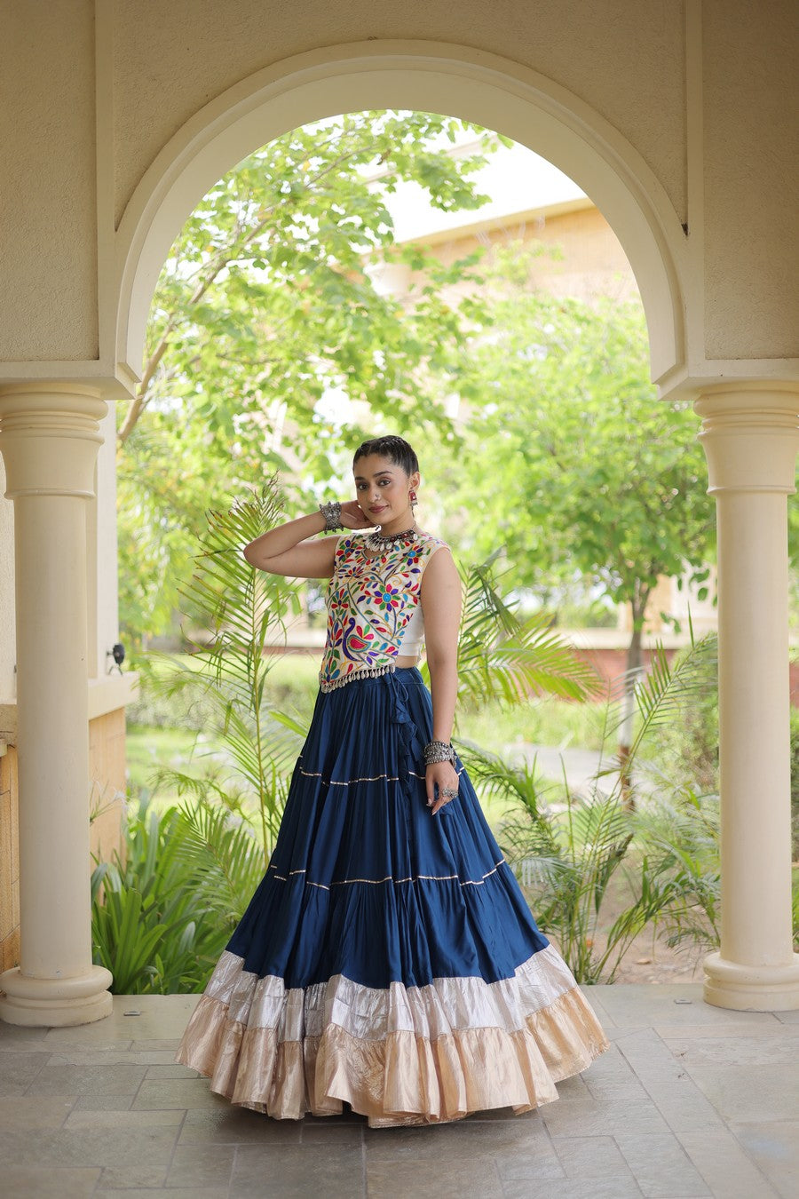 Women’s Designer Embroidered Lehenga Choli Set | Ethnic Flared Skirt with Traditional Blouse | Wedding & Festive Wear