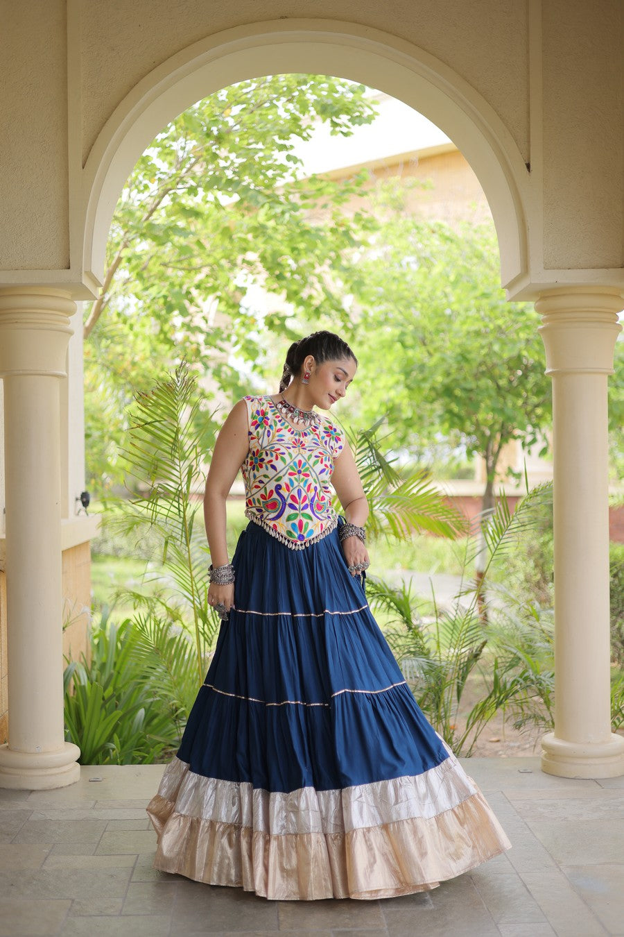 Women’s Designer Embroidered Lehenga Choli Set | Ethnic Flared Skirt with Traditional Blouse | Wedding & Festive Wear