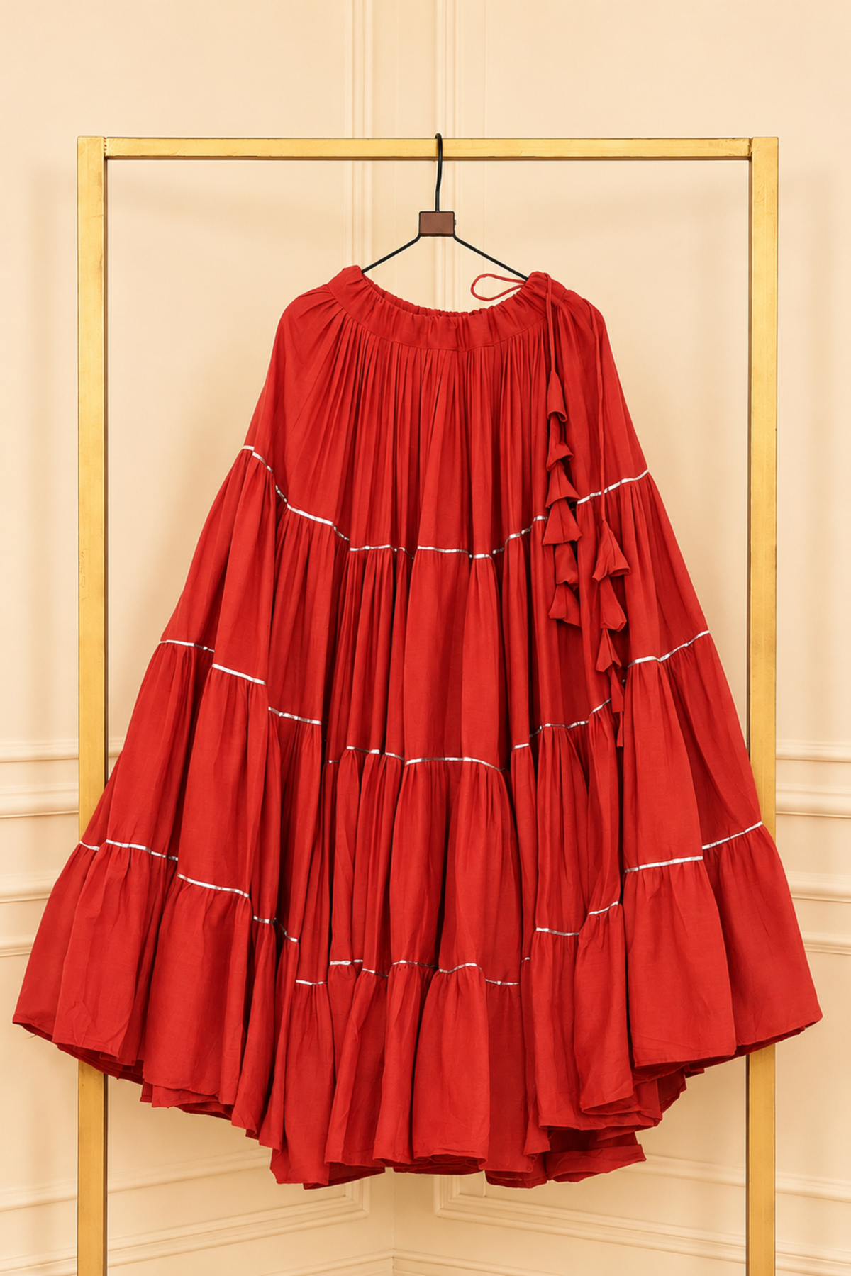 Women's Designer Flared Skirt with Ruffle Detail | Ethnic Festive Wear