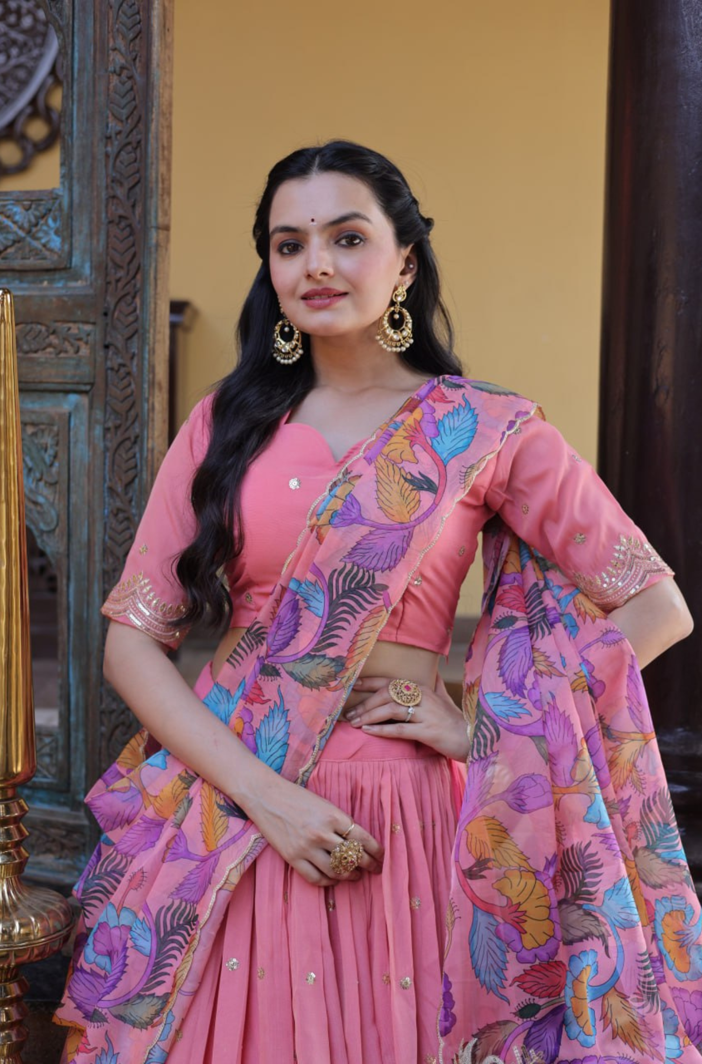 Designer Lehenga Choli for Women with Printed Dupatta & Sequins Work