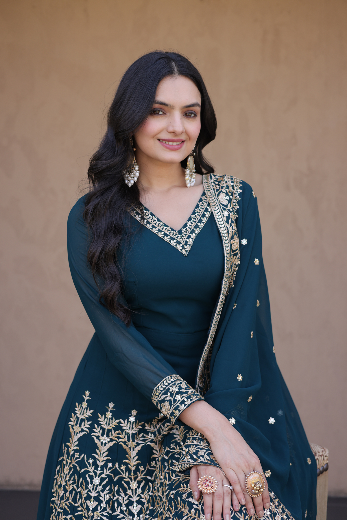 Embroidered Anarkali Suit Set for Women | Designer Ethnic Wear with Dupatta