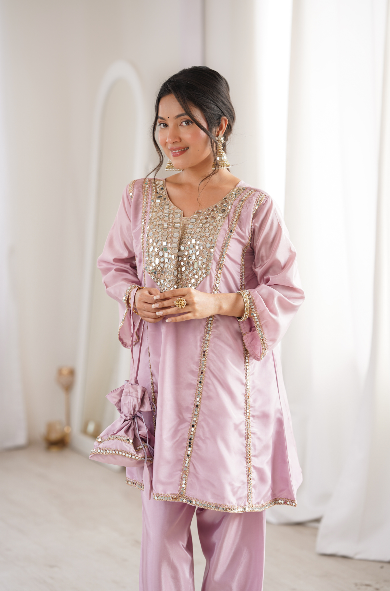 Traditional Mirror Work Dress for Women
