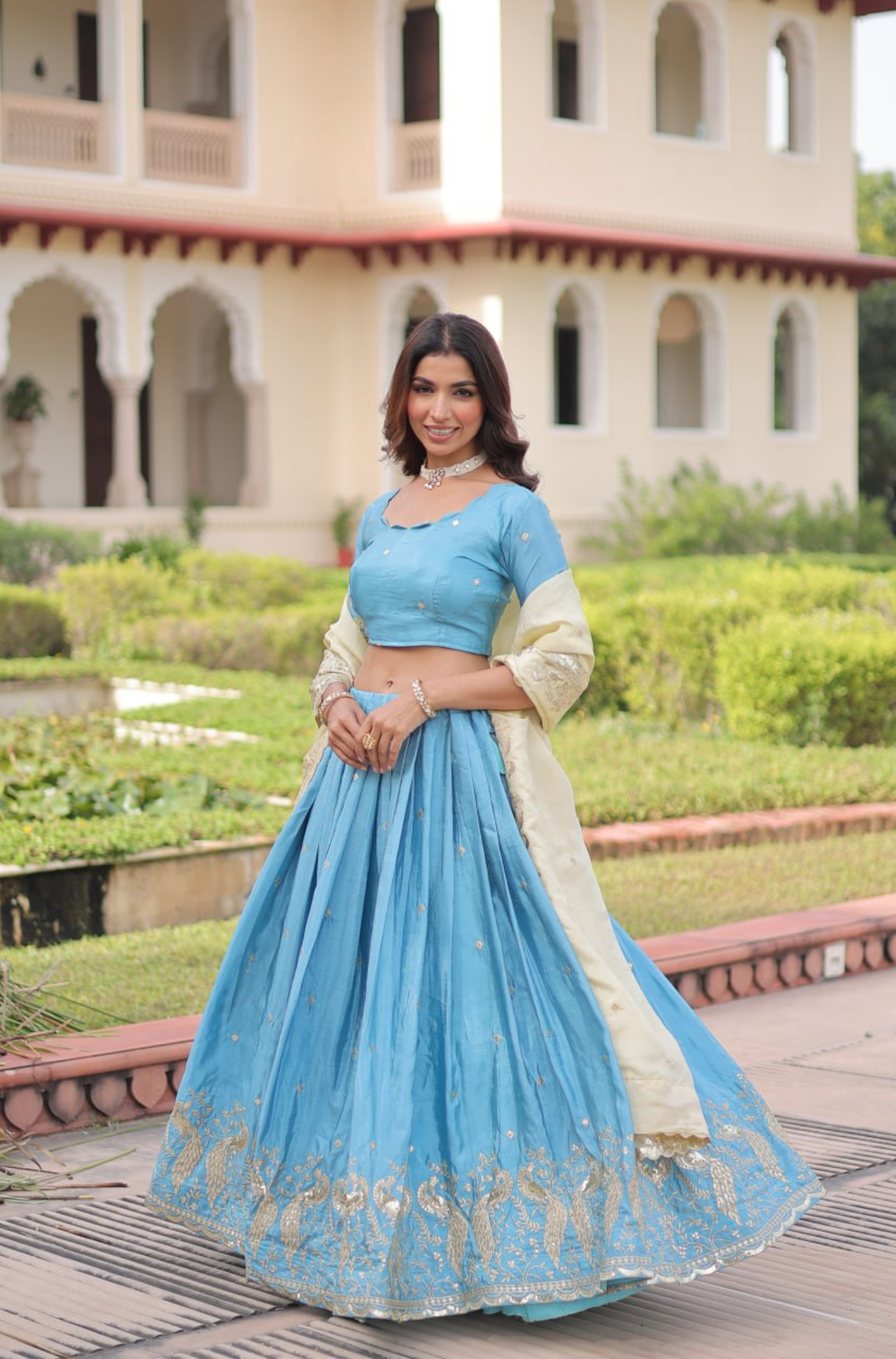 Women's Embroidered Lehenga Choli Set with Dupatta