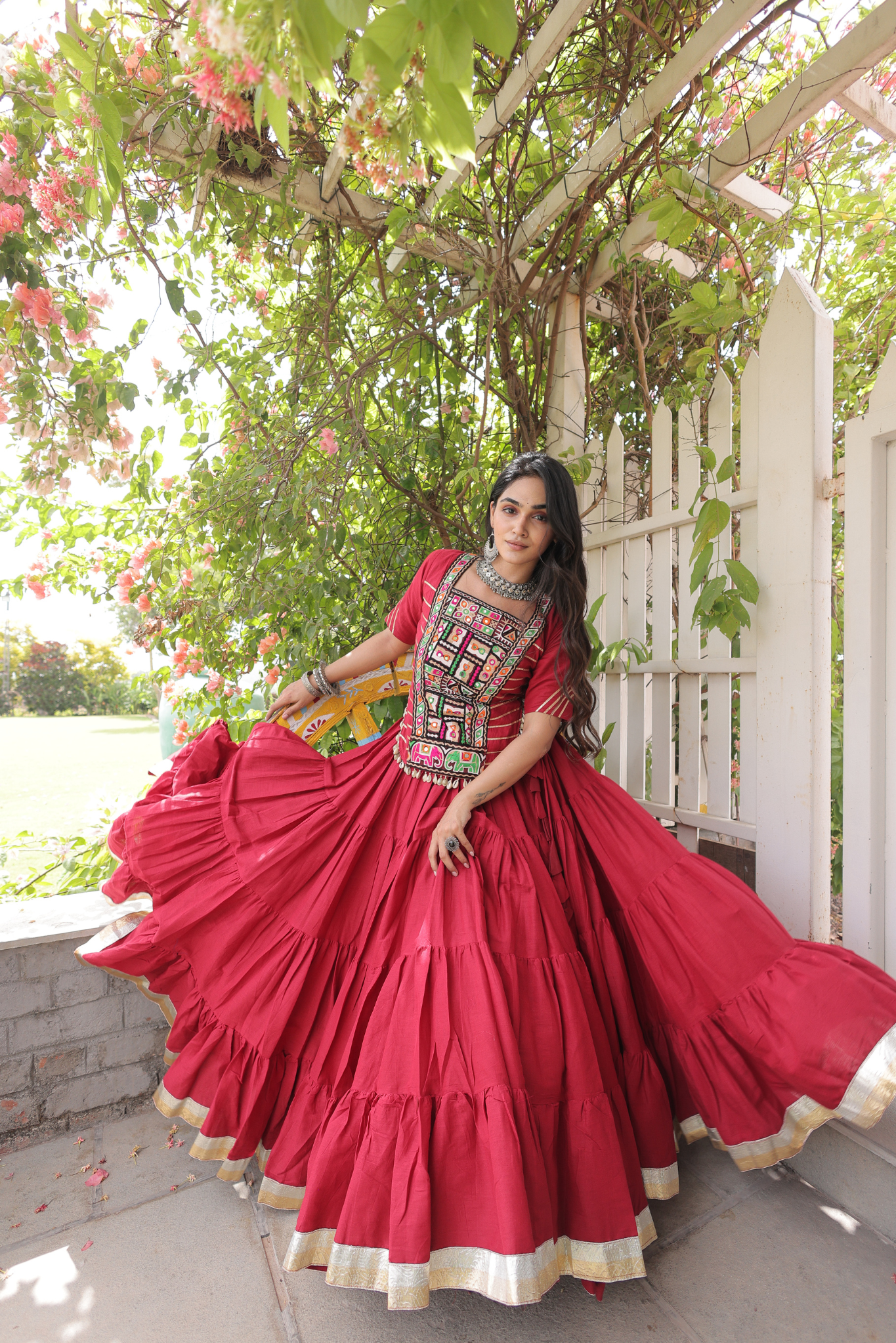 Women's Designer Embroidered Lehenga Set with Kutchi Gamthi Work | Traditional Navratri, Garba, Festive & Wedding Wear