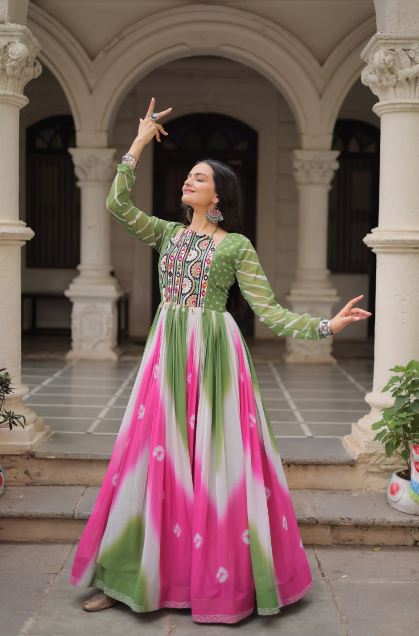 Designer Printed Anarkali Gown for Women