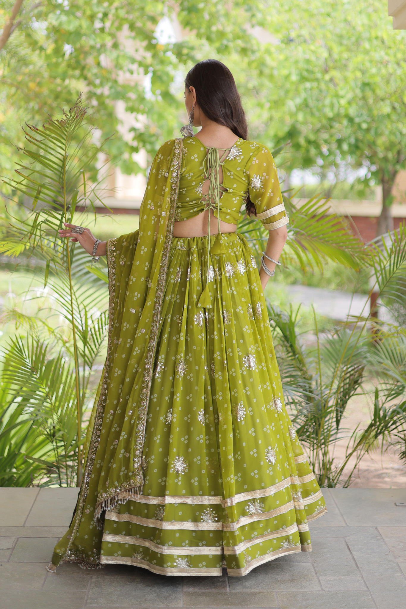 Women's [Color] Bandhani Printed Lehenga Choli with Dupatta