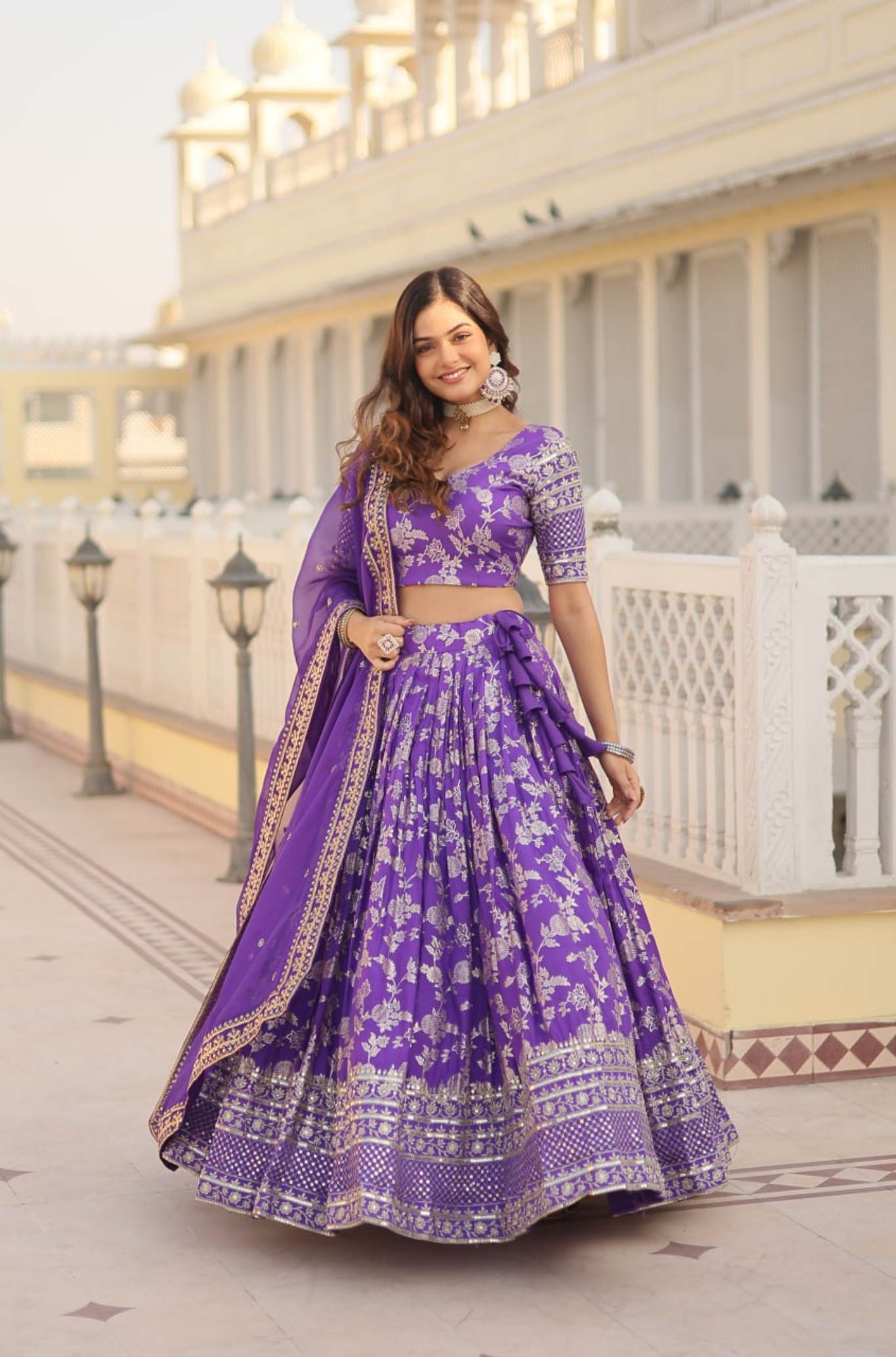 Women's Designer Floral Printed Lehenga Choli Set with Dupatta