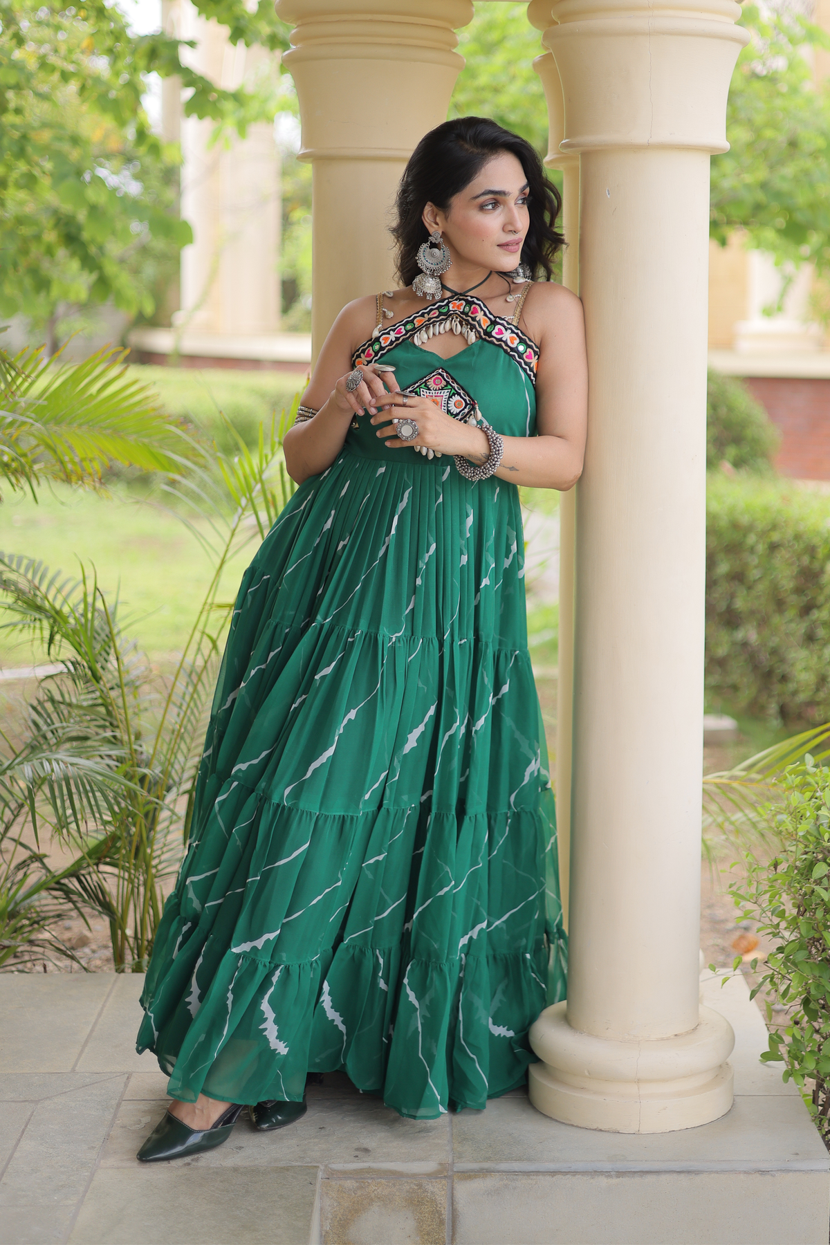 Women’s Designer Embroidered Ethnic Gown | Flared Anarkali Dress with Traditional Embellished Work