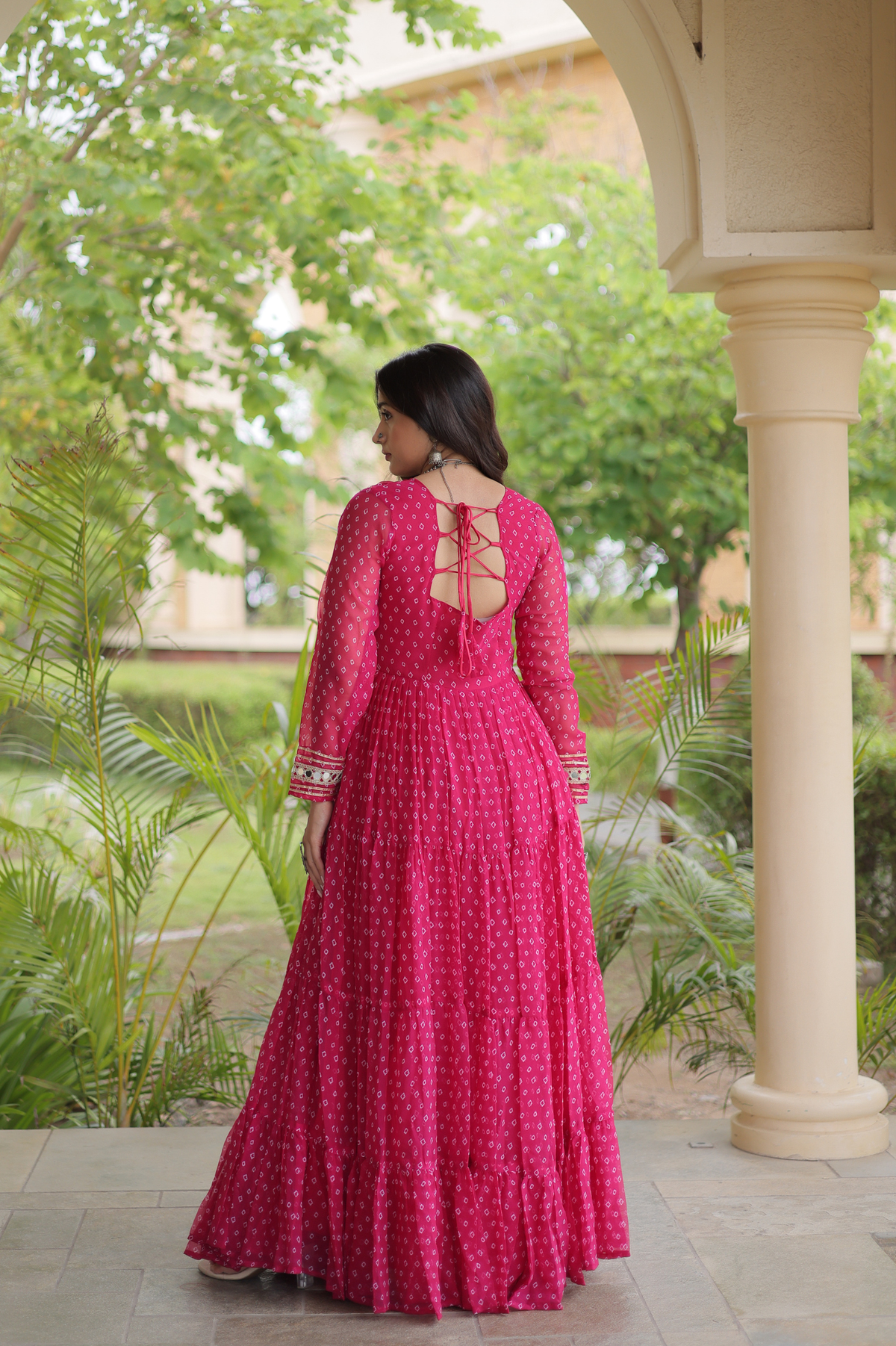 Women’s Designer Anarkali Gown with Embroidered Yoke & Flared Silhouette | Festive Ethnic Wear