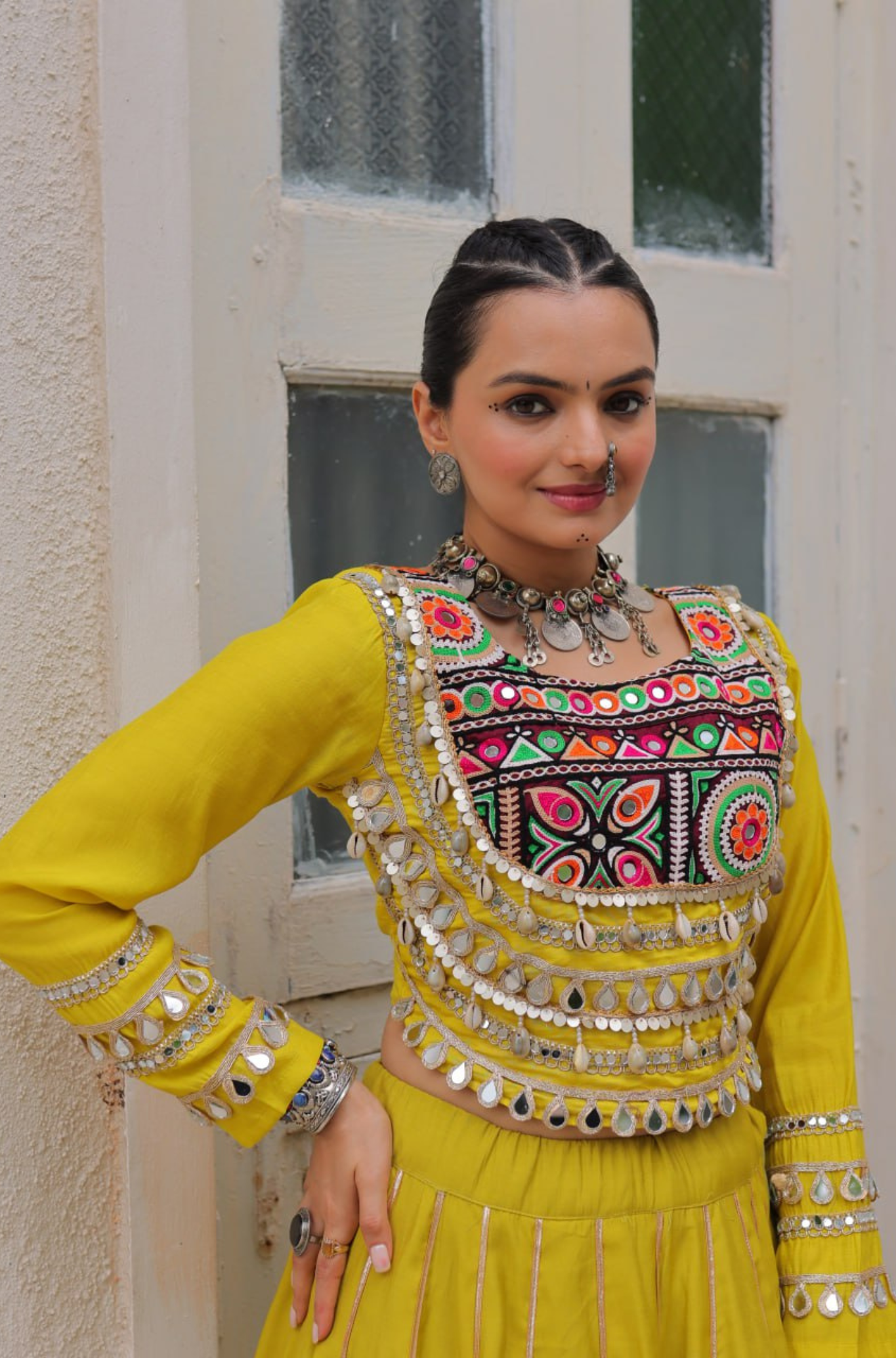 Designer Mirror Work Embroidered Lehenga Choli Set for Women