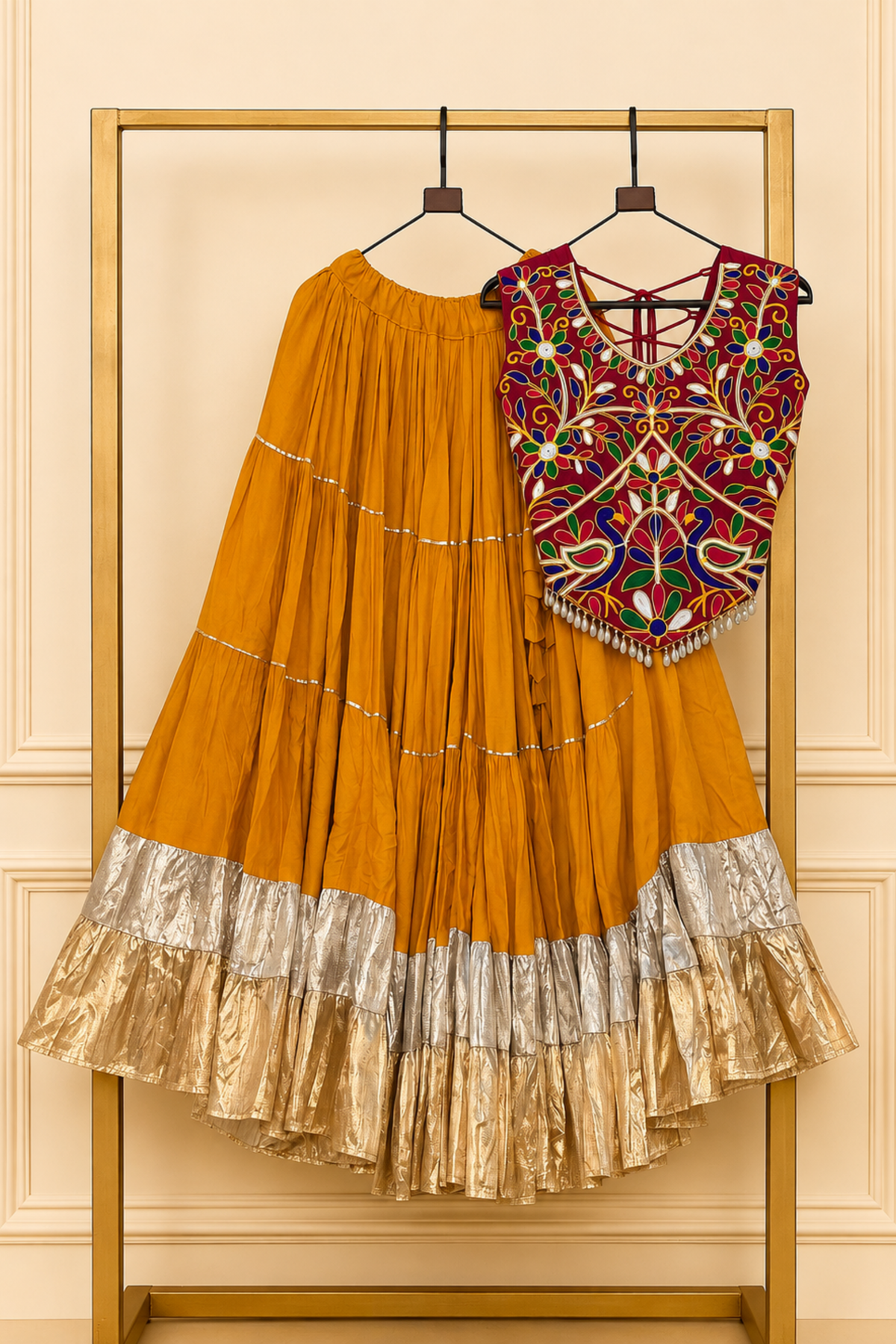 Designer Navratri Lehenga Choli with Embroidered Blouse