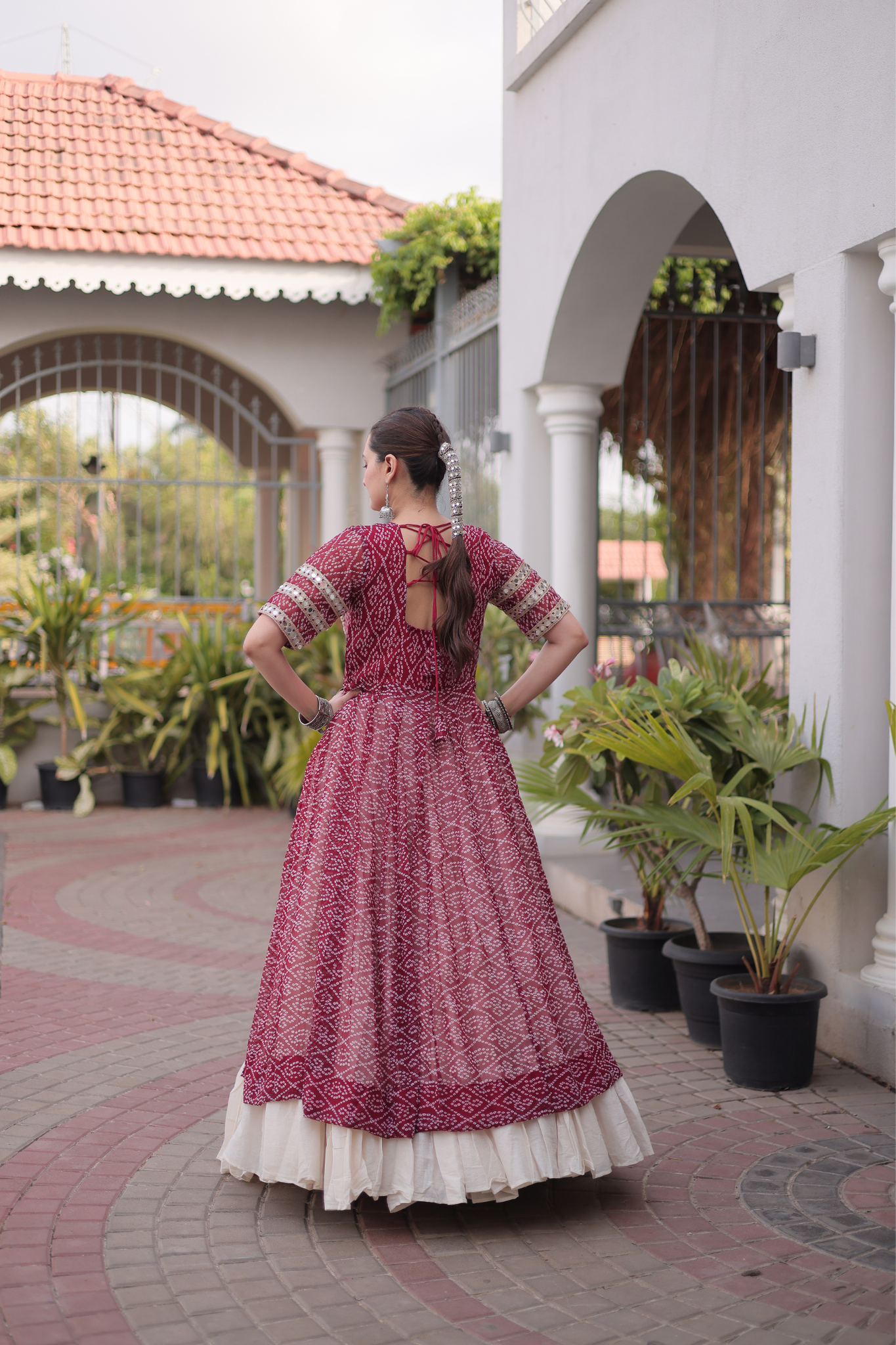 Women's Printed Anarkali Gown with Sharara | Traditional Ethnic Party Wear