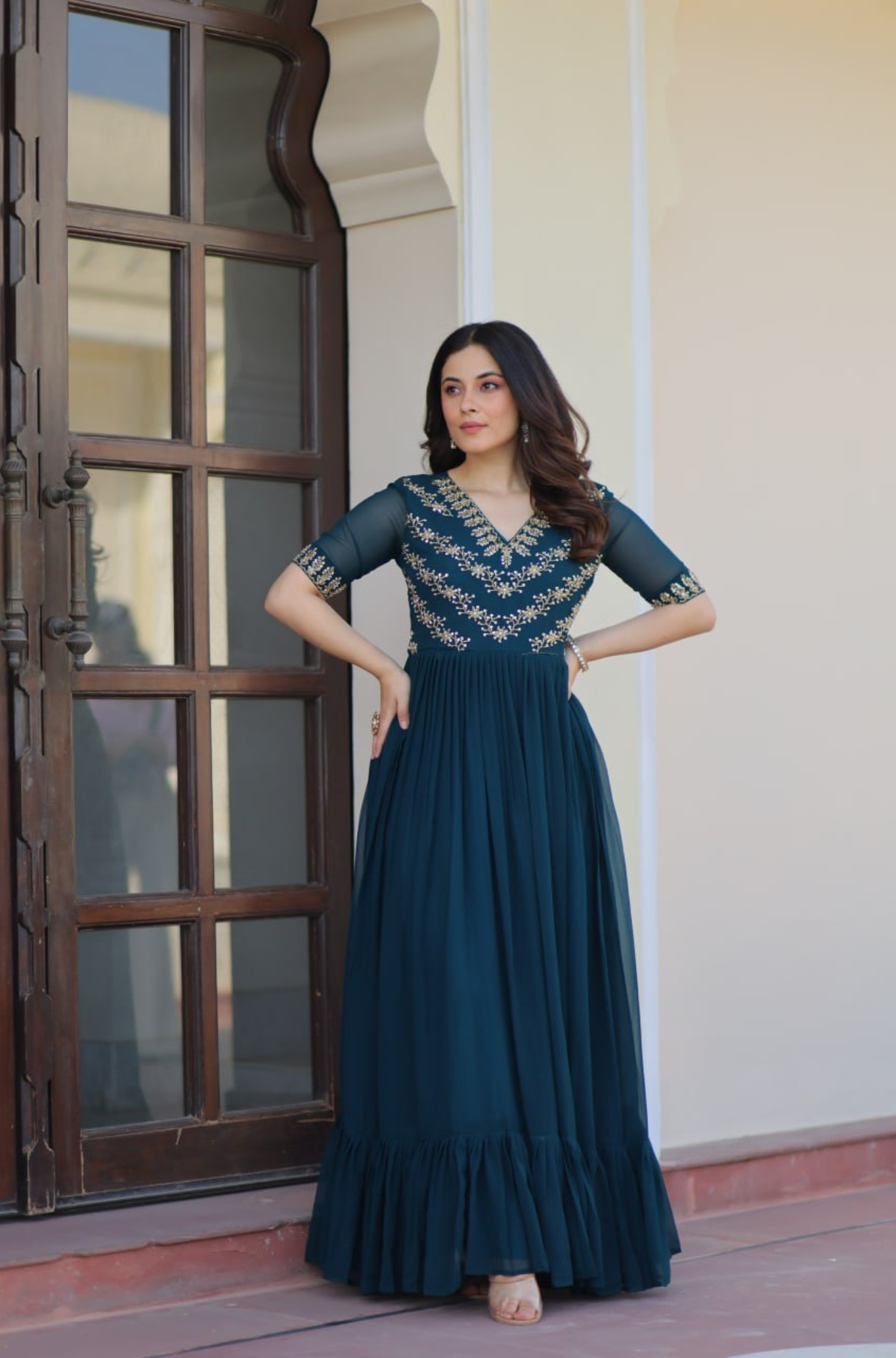 Designer Gown For Women Traditional Events Embroidered Anarkali Gown