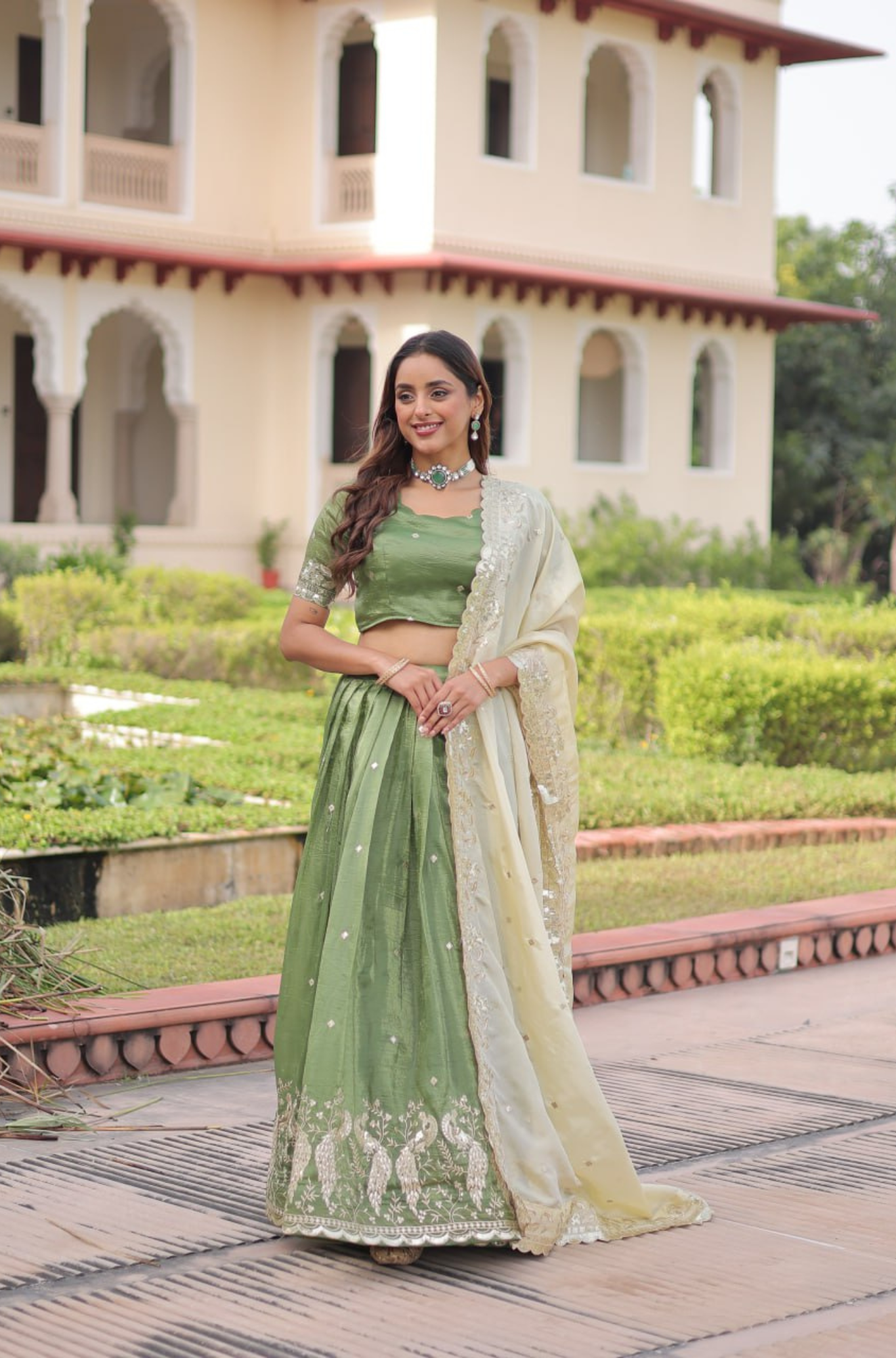 Women's Embroidered Lehenga Choli Set with Dupatta