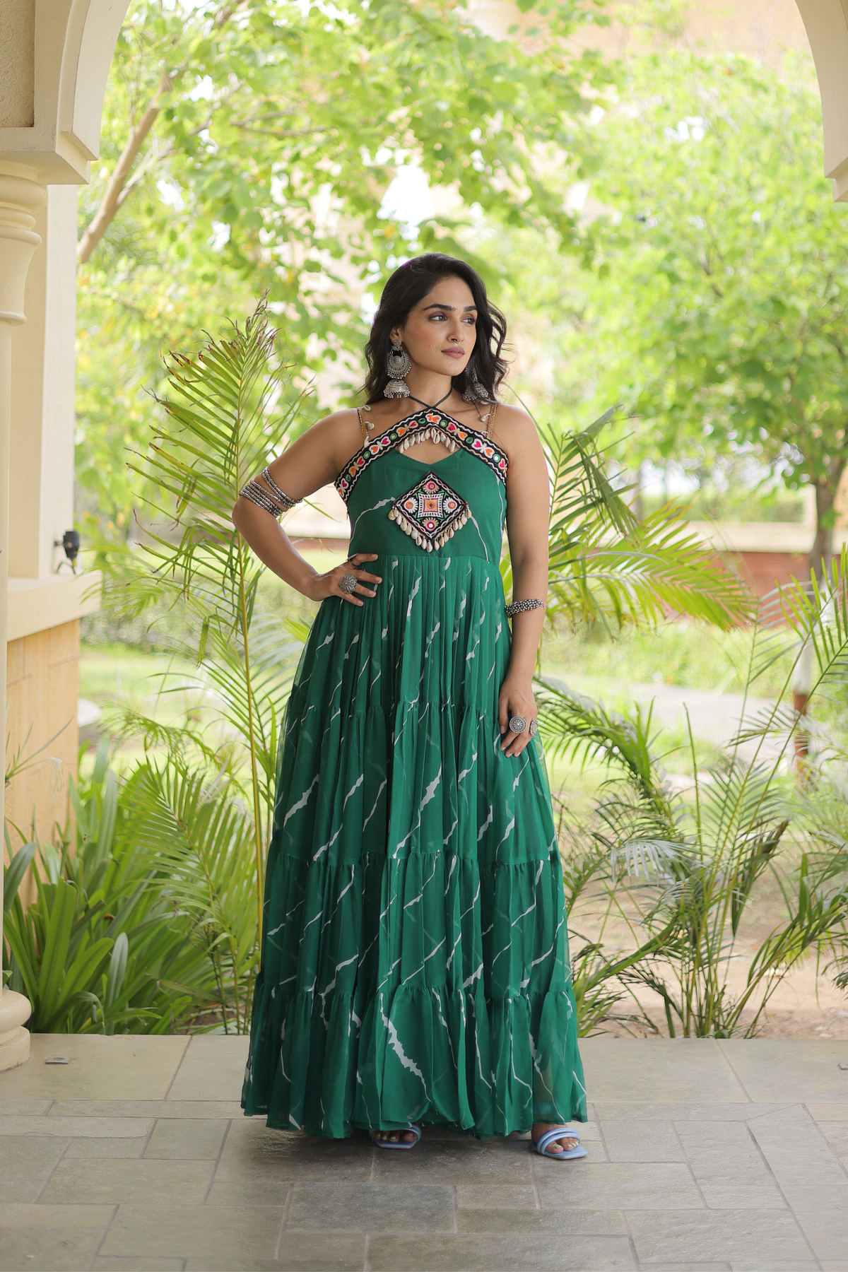 Women’s Designer Embroidered Ethnic Gown | Flared Anarkali Dress with Traditional Embellished Work