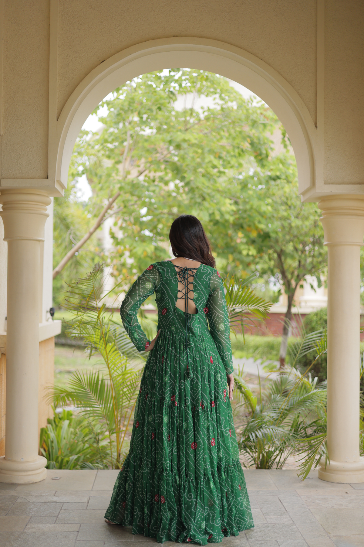 Designer Printed Anarkali Kurti with Embroidered Yoke & Flared Skirt
