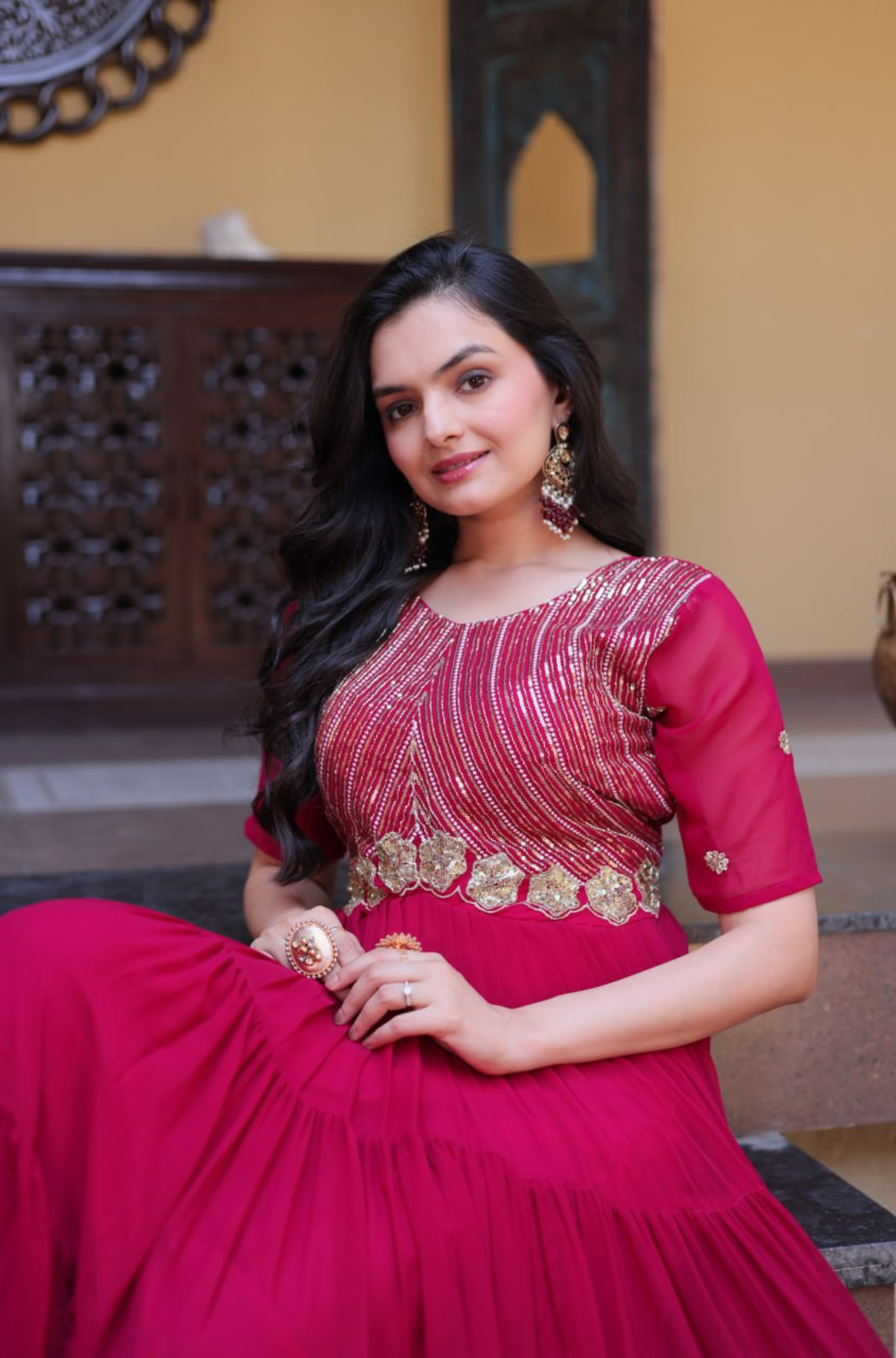 Women’s Designer Embroidered Anarkali Gown