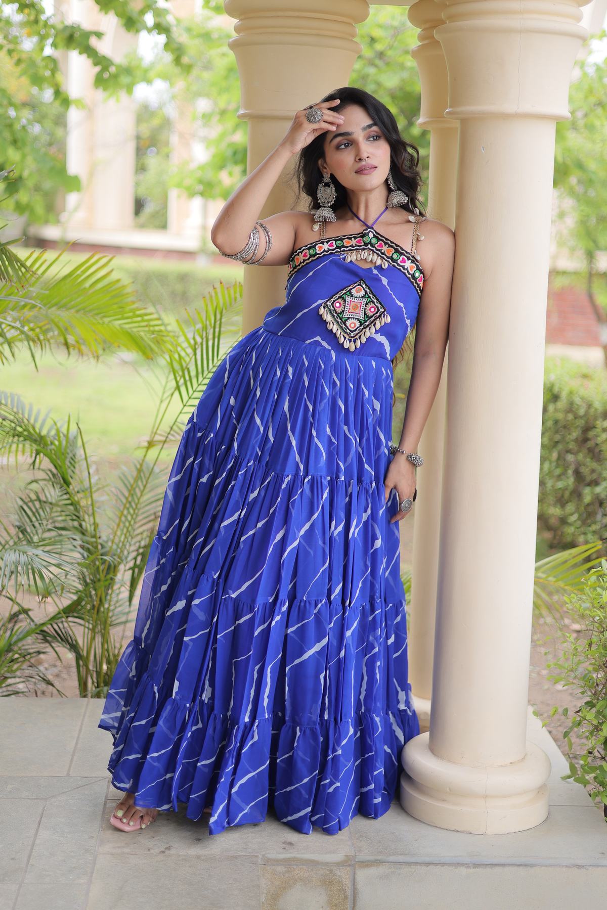Women’s Designer Embroidered Ethnic Gown | Flared Anarkali Dress with Traditional Embellished Work