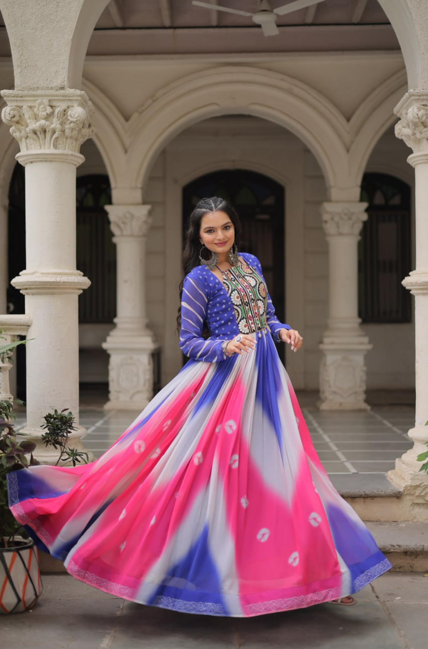 Designer Printed Anarkali Gown for Women
