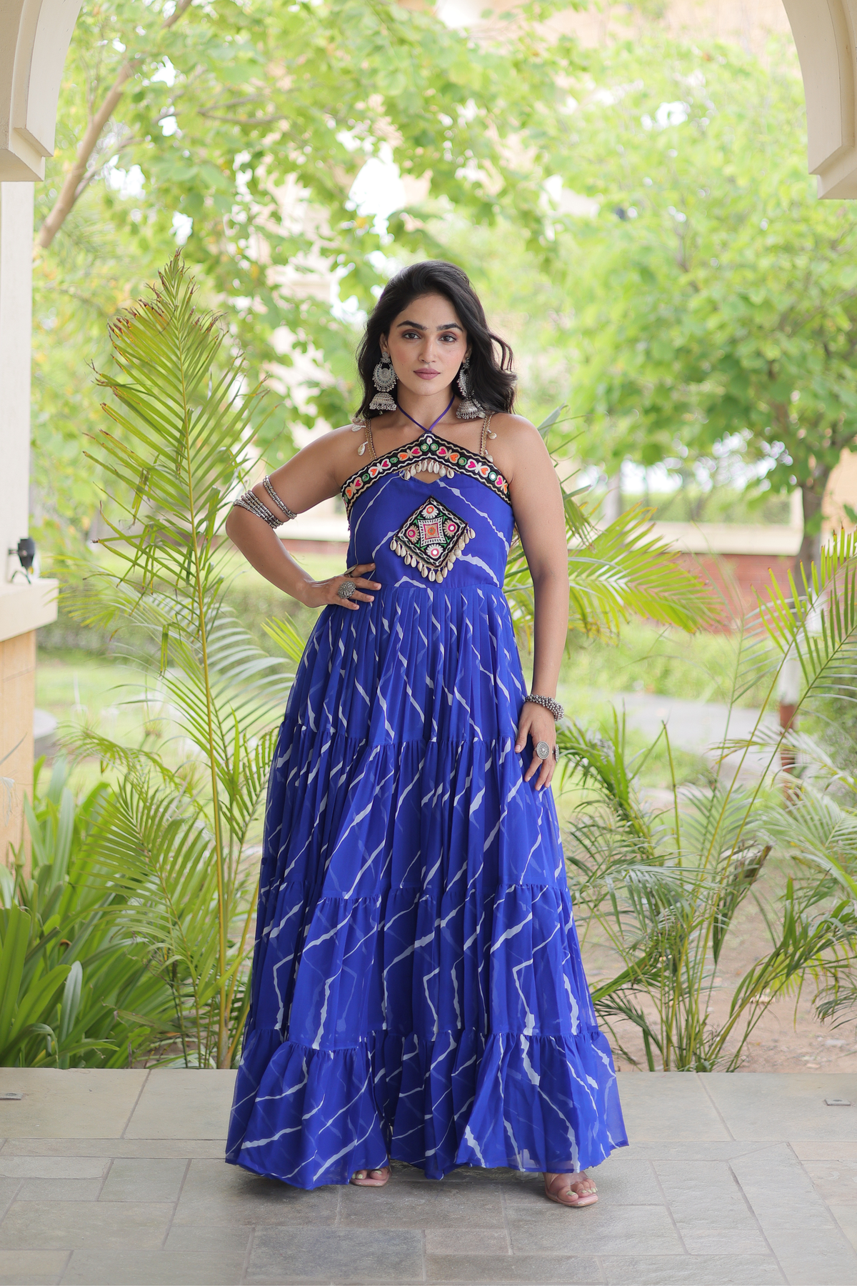 Women’s Designer Embroidered Ethnic Gown | Flared Anarkali Dress with Traditional Embellished Work