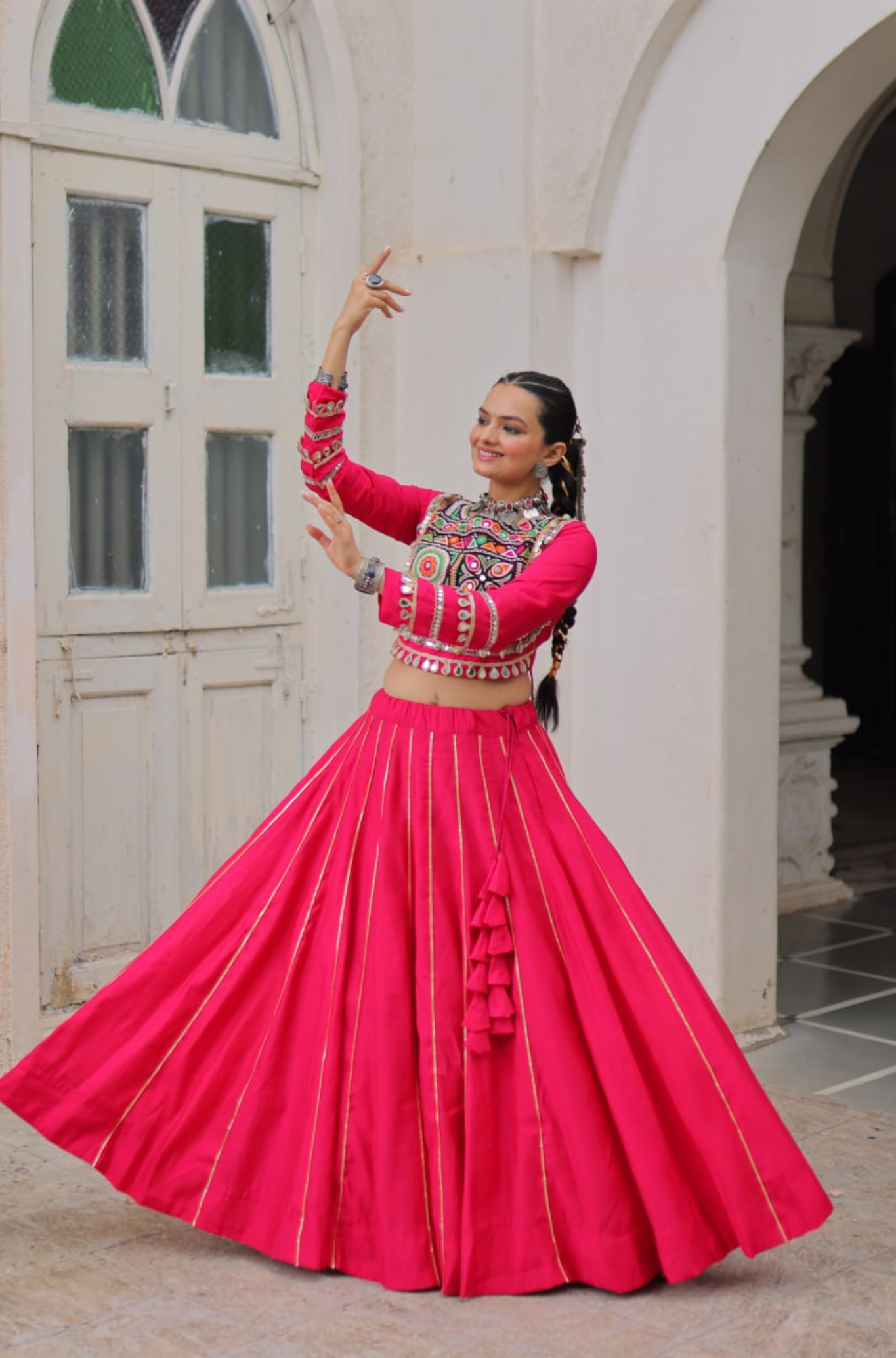 Designer Mirror Work Embroidered Lehenga Choli Set for Women