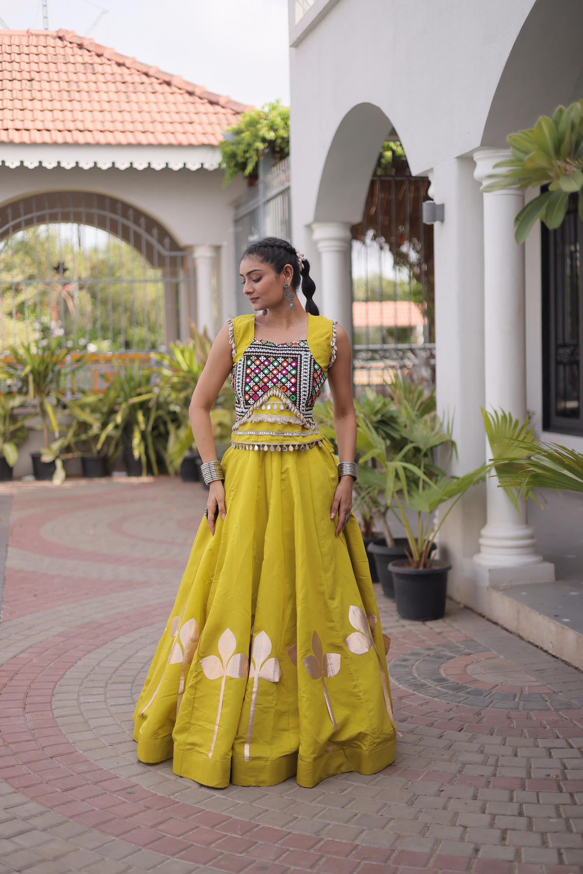 Women’s Designer Embroidered Ethnic Lehenga Choli Set | Traditional Flared Lehenga with Embellished Blouse