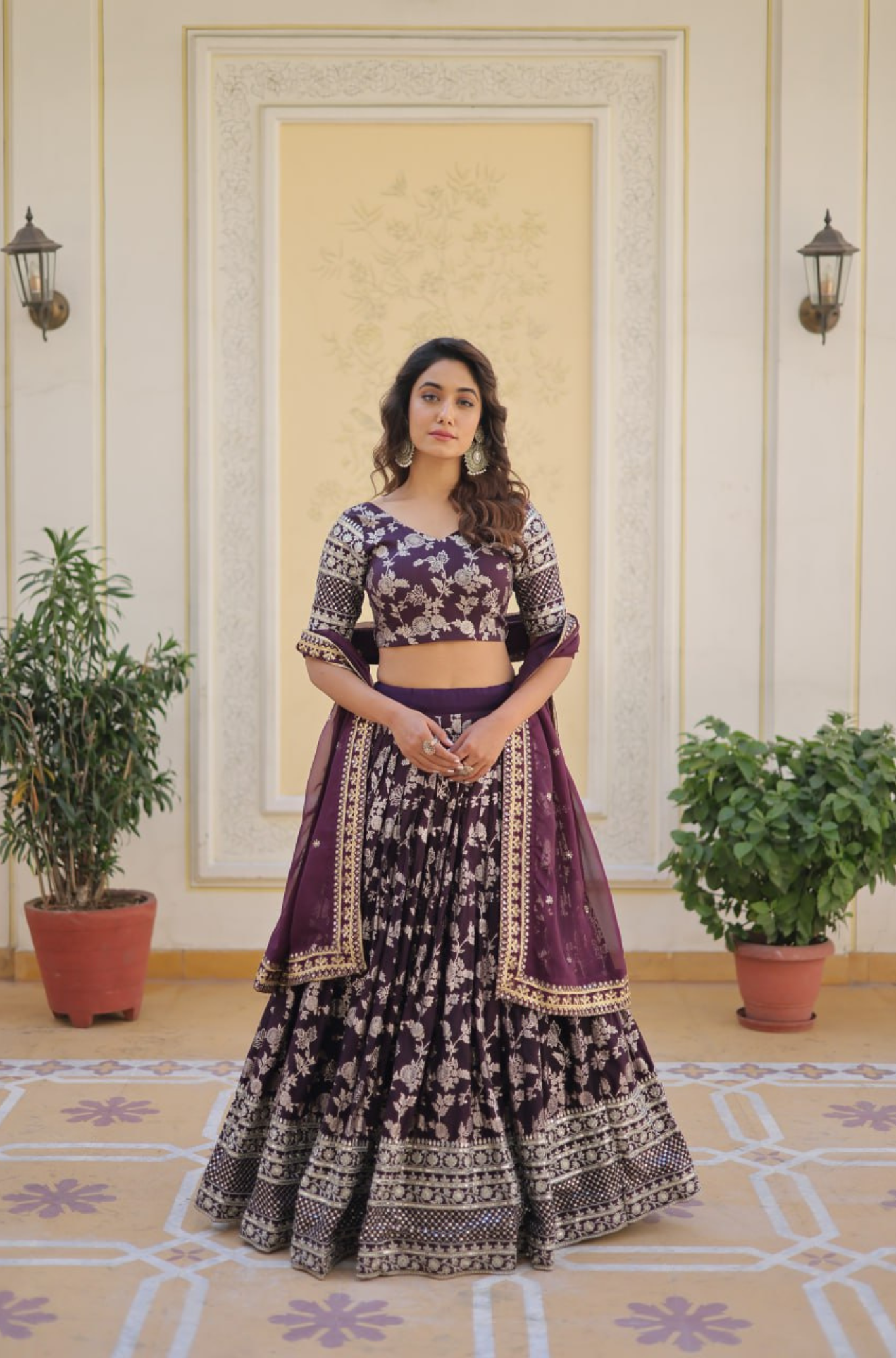 Women's Designer Floral Printed Lehenga Choli Set with Dupatta