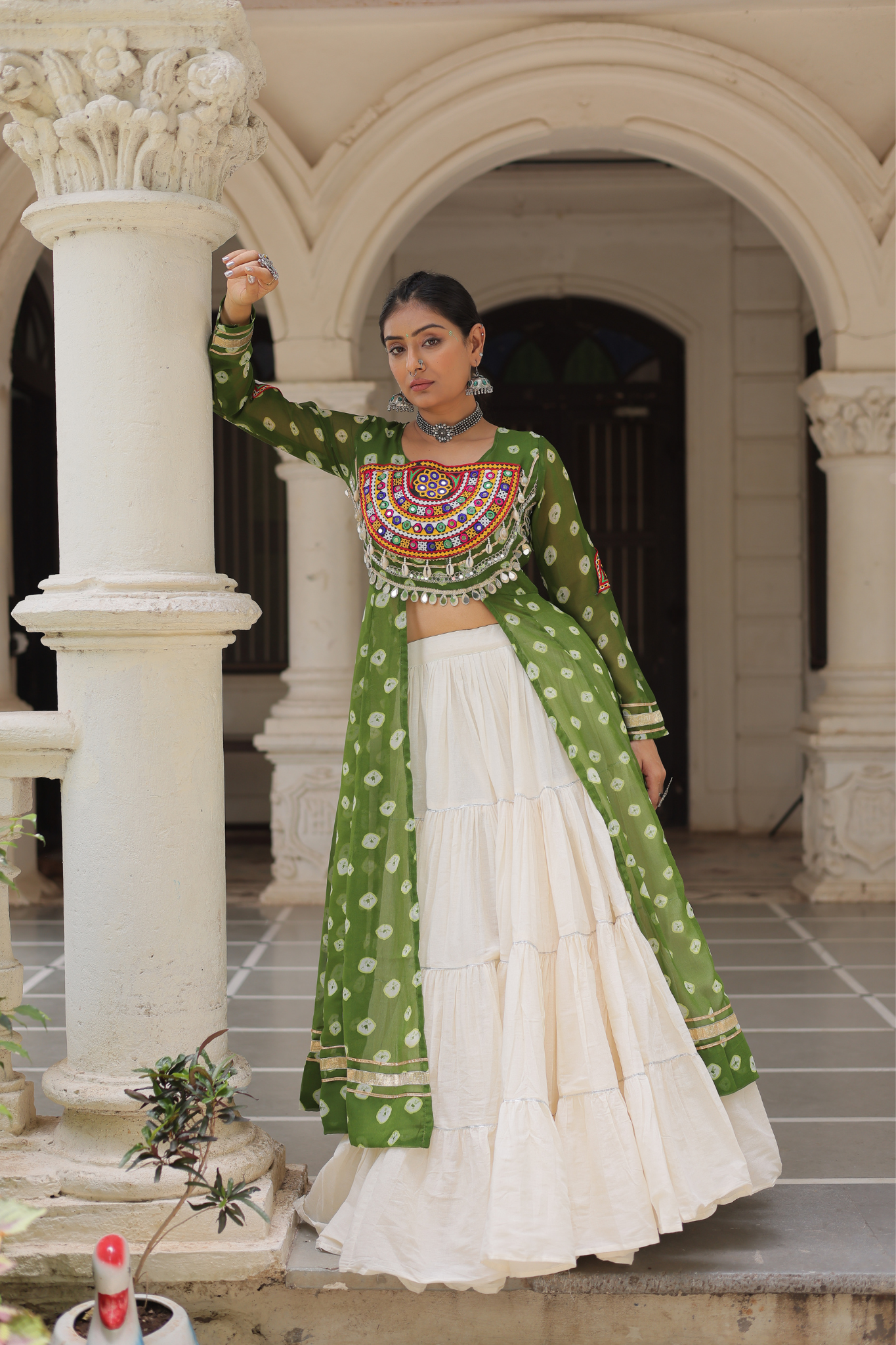 Women's Designer Navratri Koti Lehenga Choli | Garba Wear