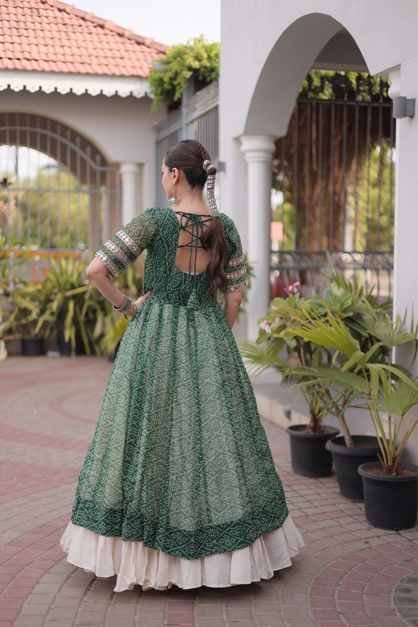 Women's Printed Anarkali Gown with Sharara | Traditional Ethnic Party Wear
