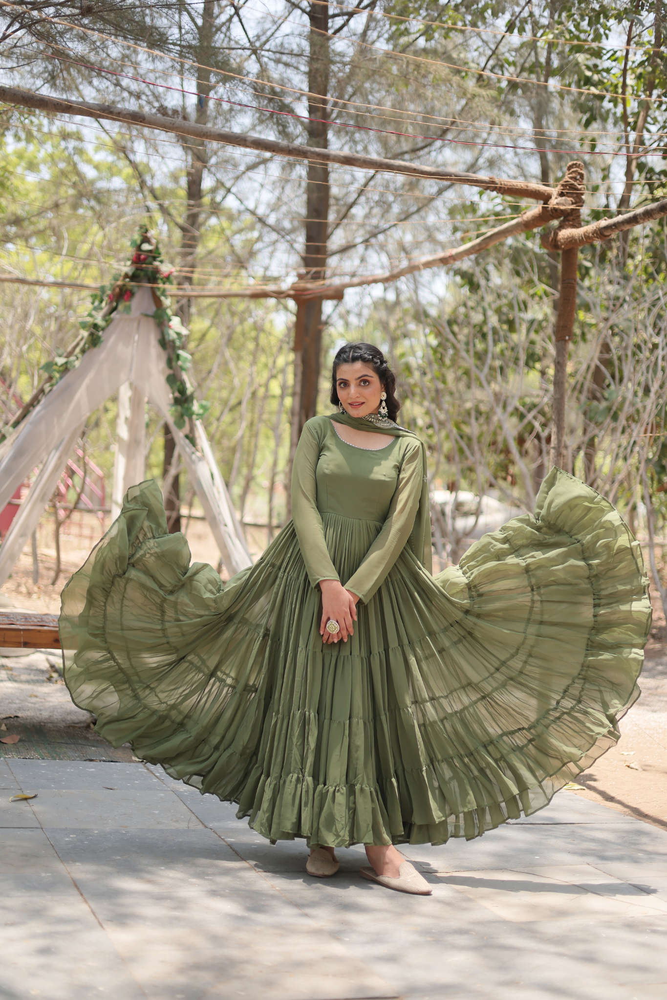 Exclusive Women's Designer Embroidered Anarkali Gown with Dupatta