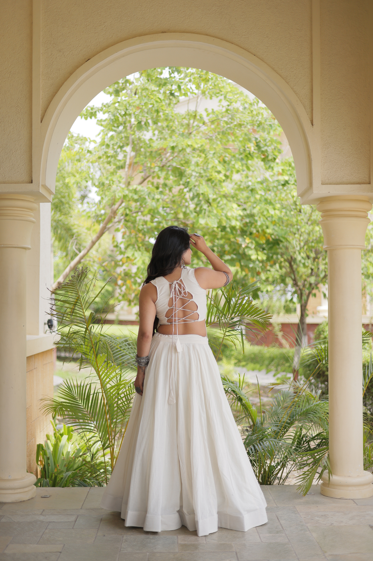 Designer Embroidered Anarkali Kurta with Front Panel & Flared Skirt