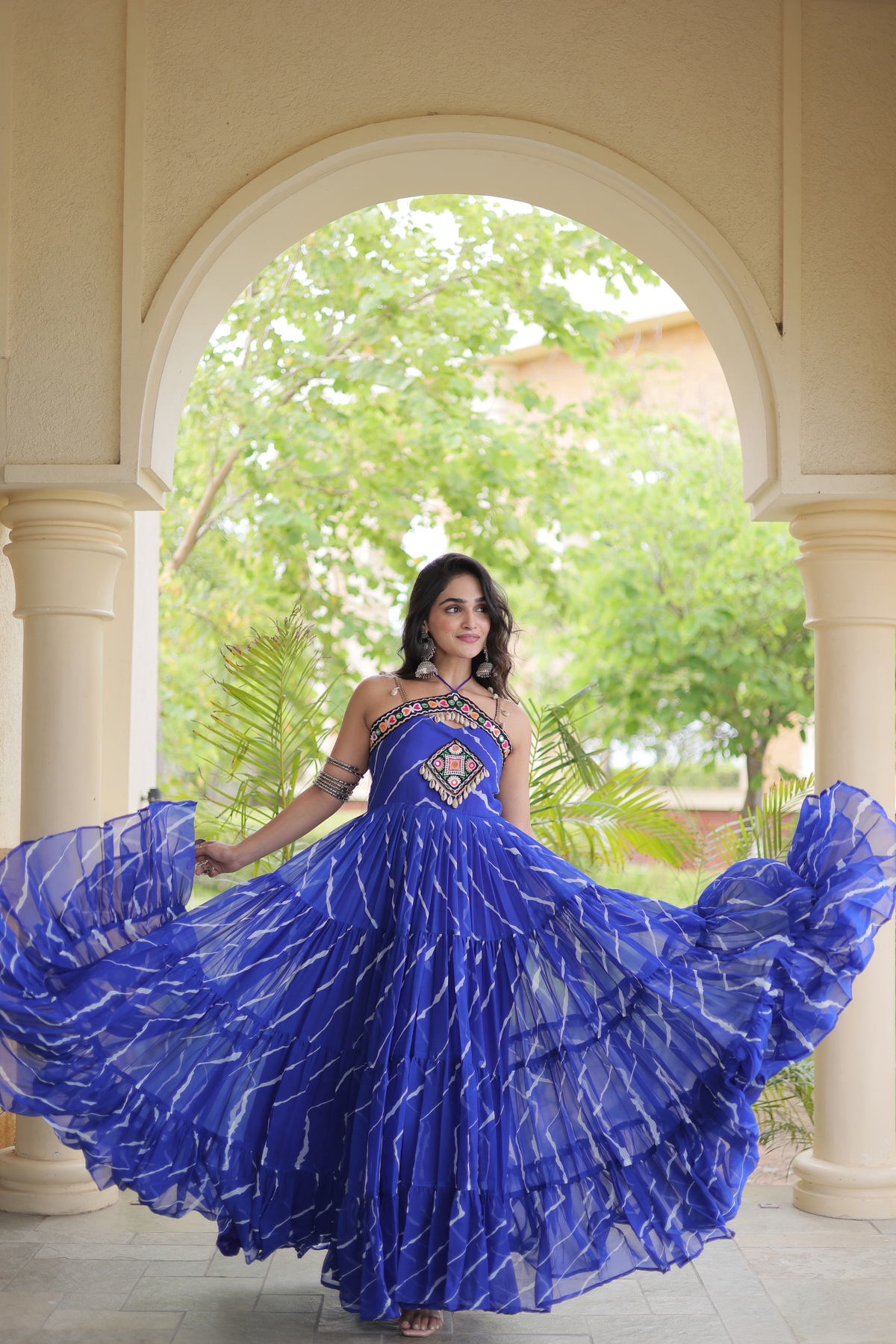 Women’s Designer Embroidered Ethnic Gown | Flared Anarkali Dress with Traditional Embellished Work