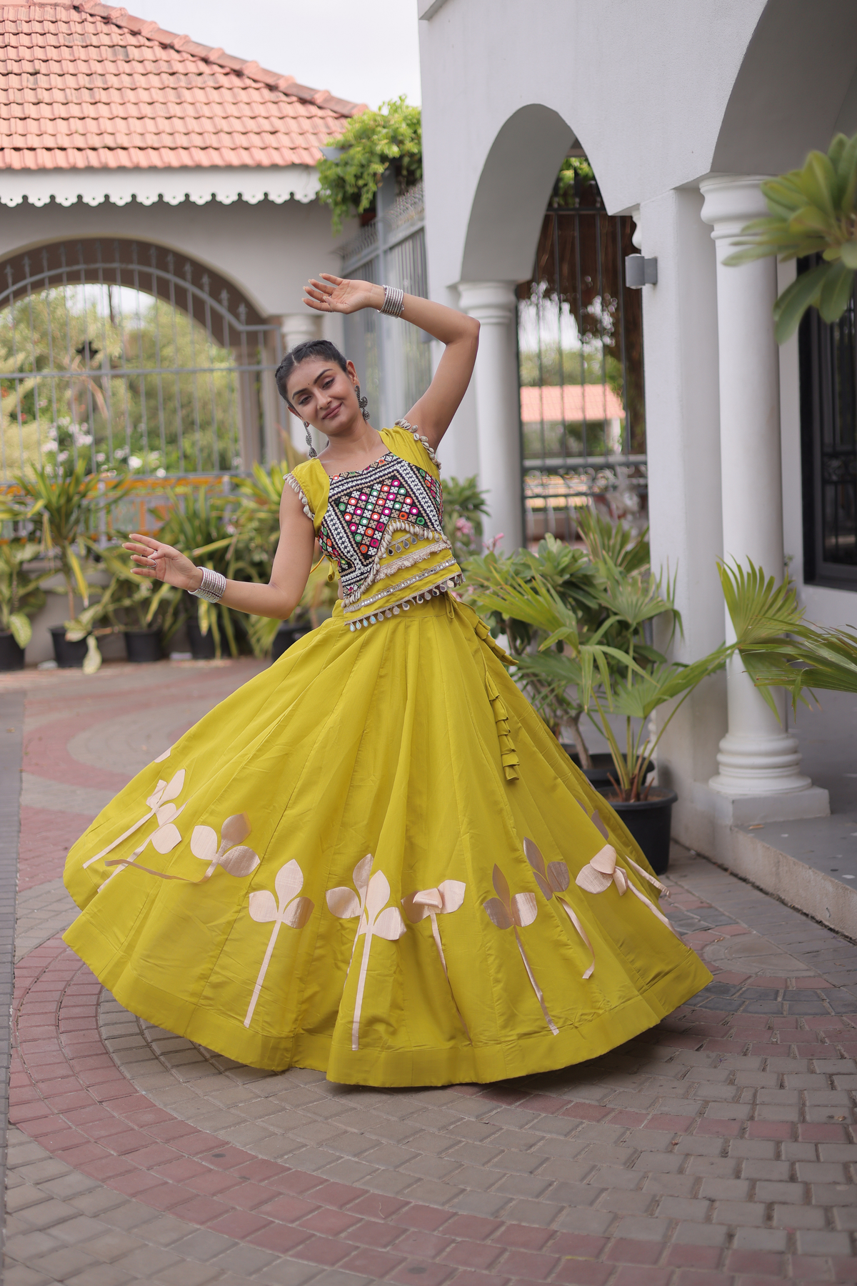 Women’s Designer Embroidered Ethnic Lehenga Choli Set | Traditional Flared Lehenga with Embellished Blouse