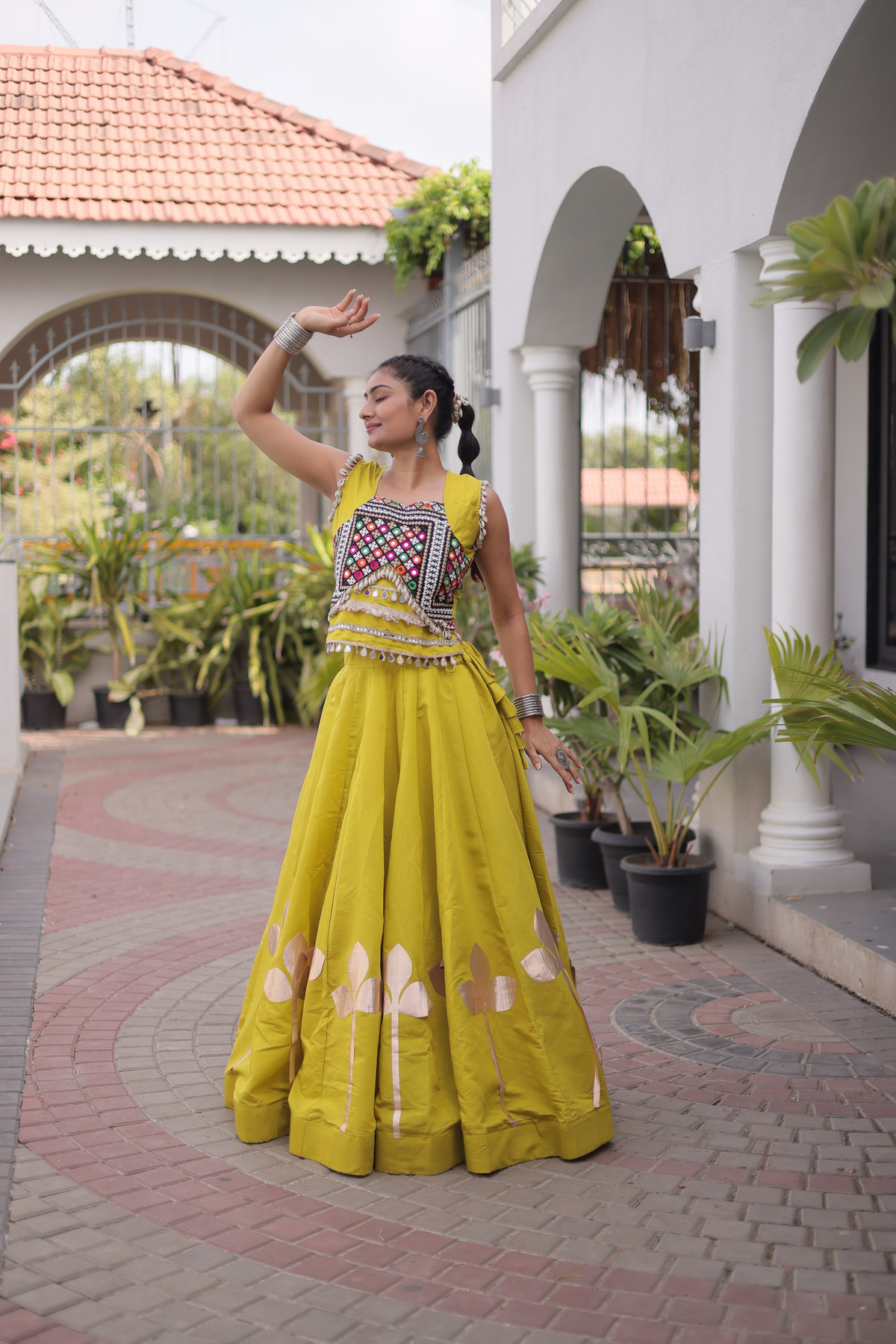 Women’s Designer Embroidered Ethnic Lehenga Choli Set | Traditional Flared Lehenga with Embellished Blouse