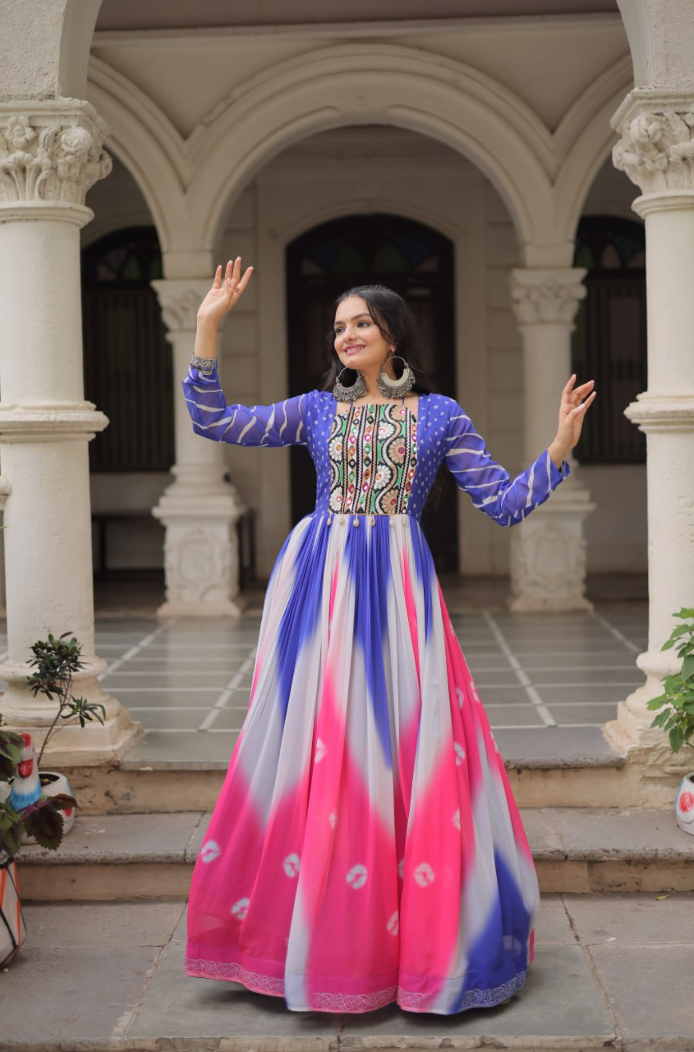Designer Printed Anarkali Gown for Women