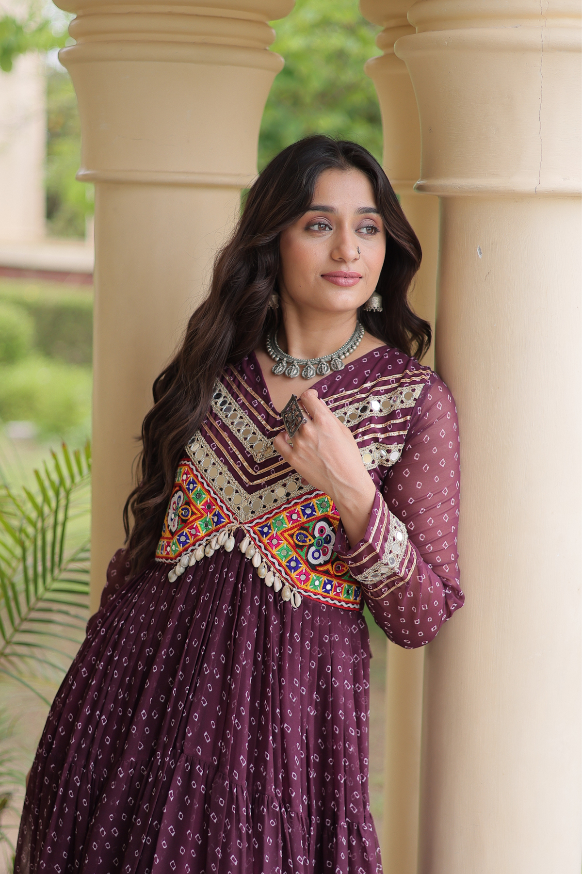 Women’s Designer Anarkali Gown with Embroidered Yoke & Flared Silhouette | Festive Ethnic Wear