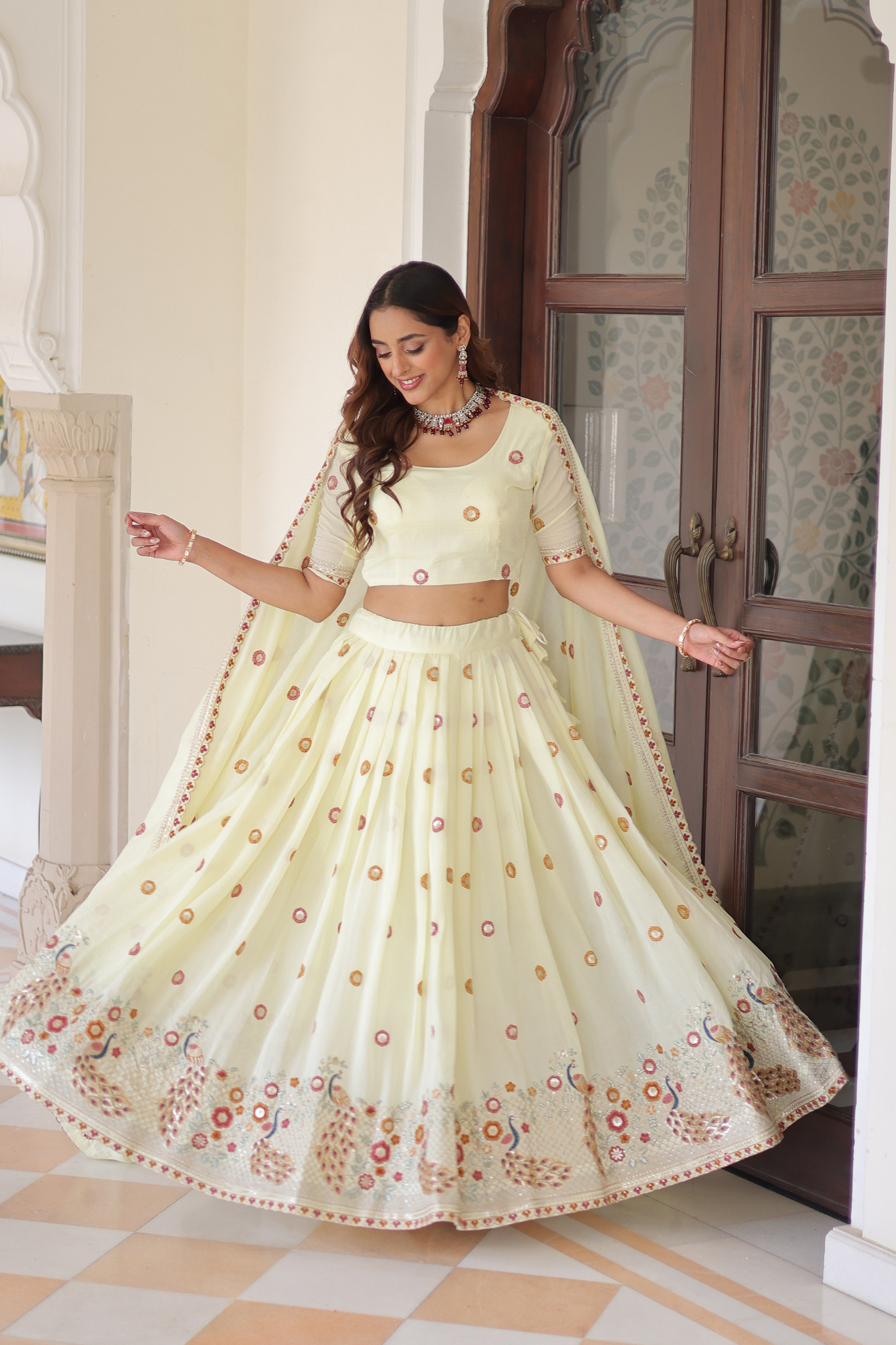 Women Designer Lehenga Choli Dupatta Set with Embroidery Work