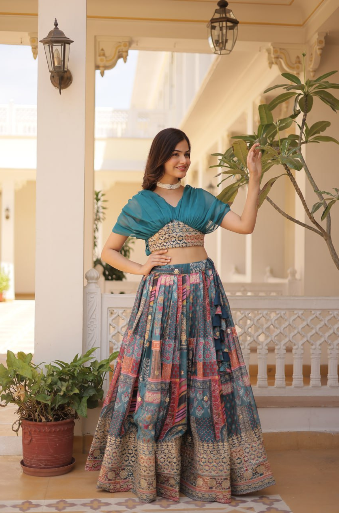 Designer Printed Lehenga Choli for Women with Dupatta