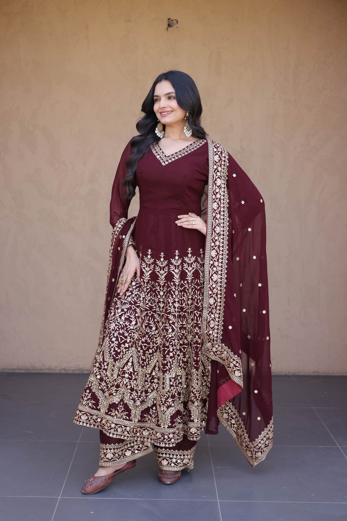 Embroidered Anarkali Suit Set for Women | Designer Ethnic Wear with Dupatta