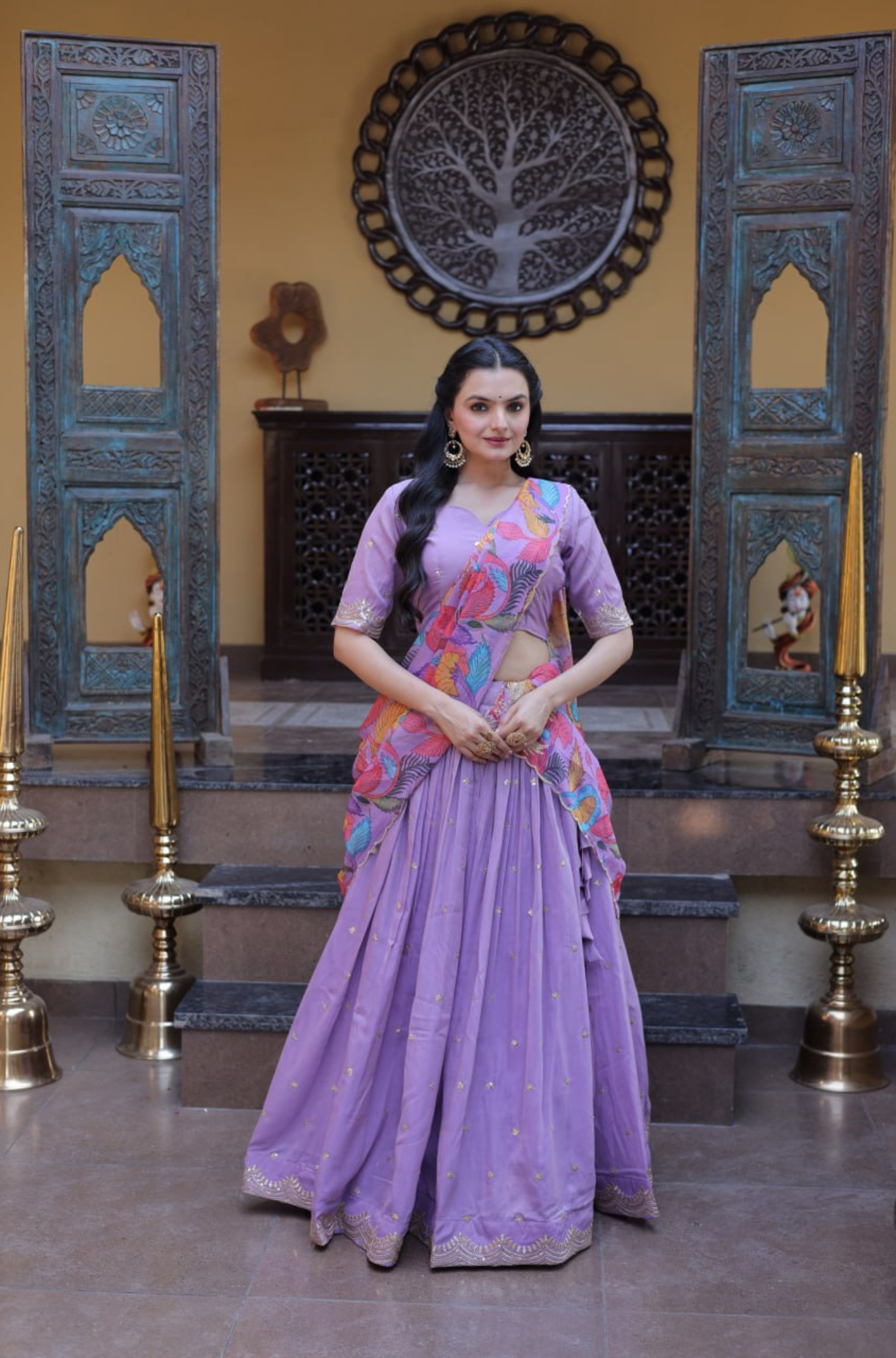 Designer Lehenga Choli for Women with Printed Dupatta & Sequins Work